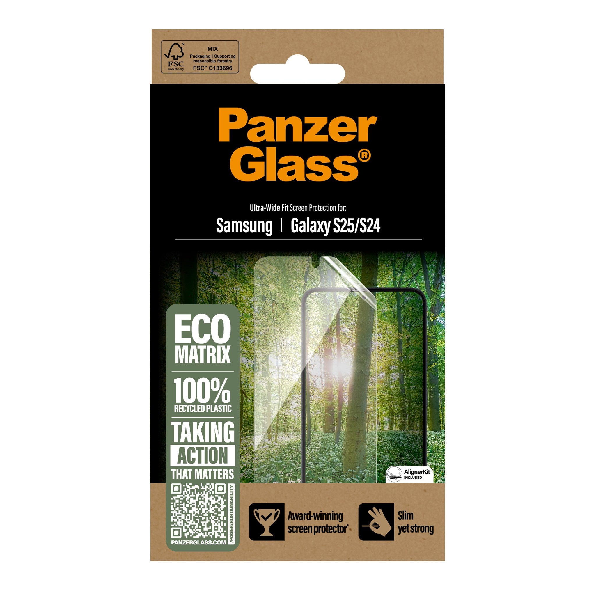 PanzerGlass® ECO MATRIX Displayschutz Samsung Galaxy S25 | S24 | Ultra-Wide Fit