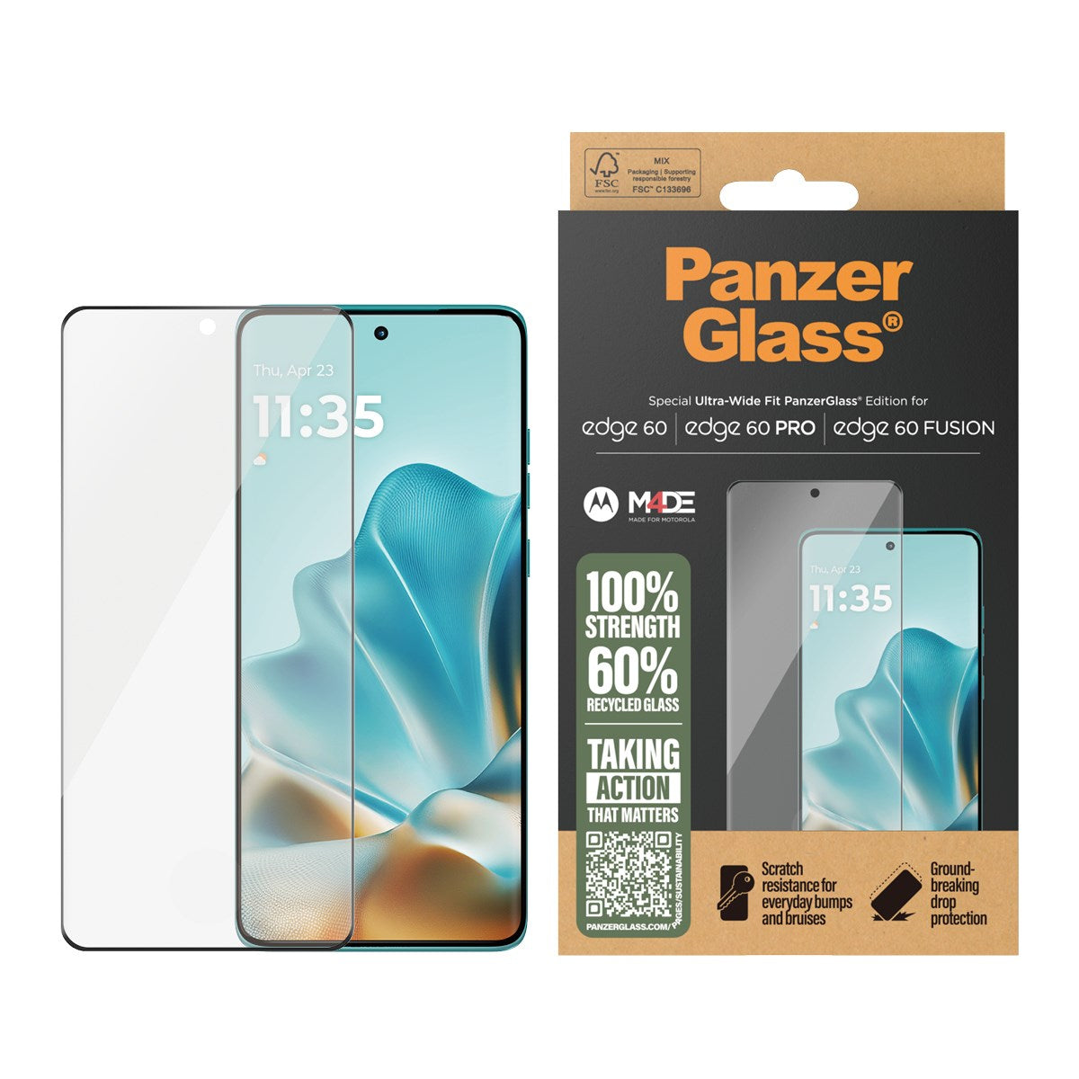 PanzerGlass® Displayschutz Motorola Edge 60 Pro | 60 | 60 Fusion | Ultra-Wide Fit