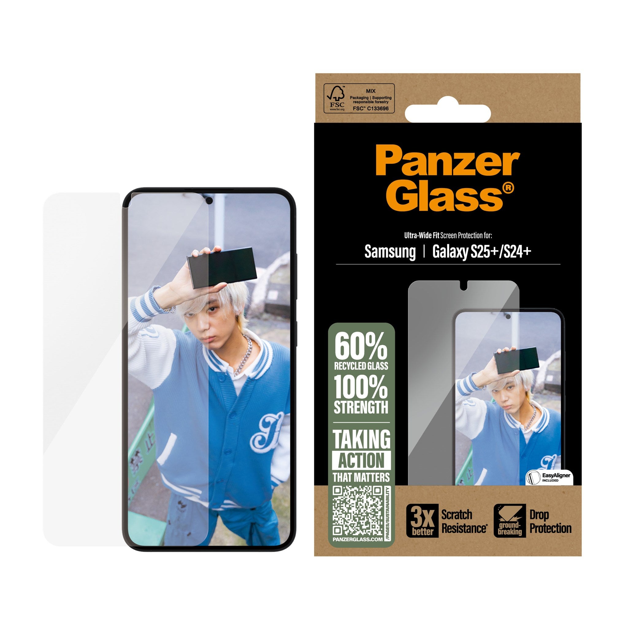 PanzerGlass® Displayschutz Samsung Galaxy S25+ | S24+ | Ultra-Wide Fit