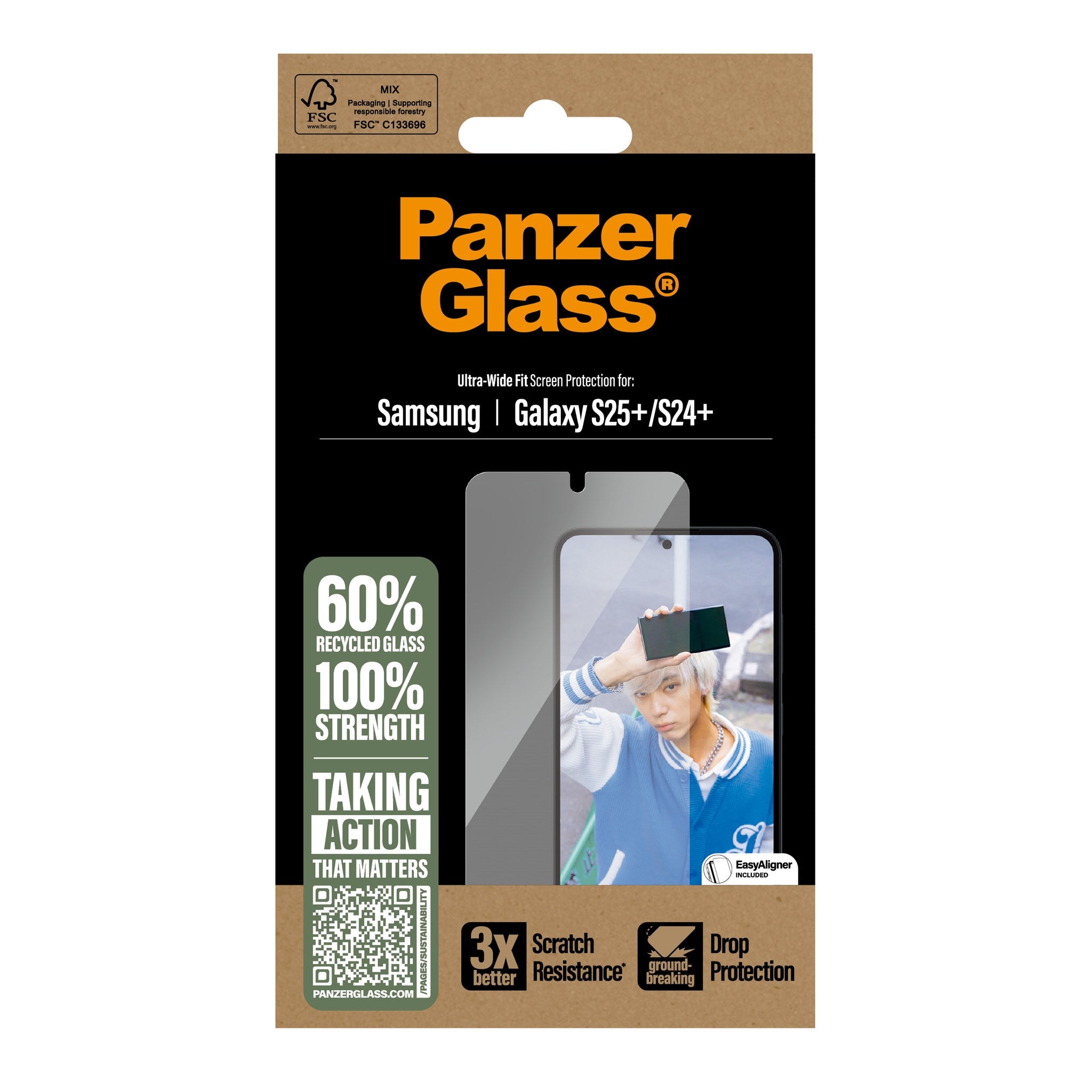 PanzerGlass® Displayschutz Samsung Galaxy S25+ | S24+ | Ultra-Wide Fit