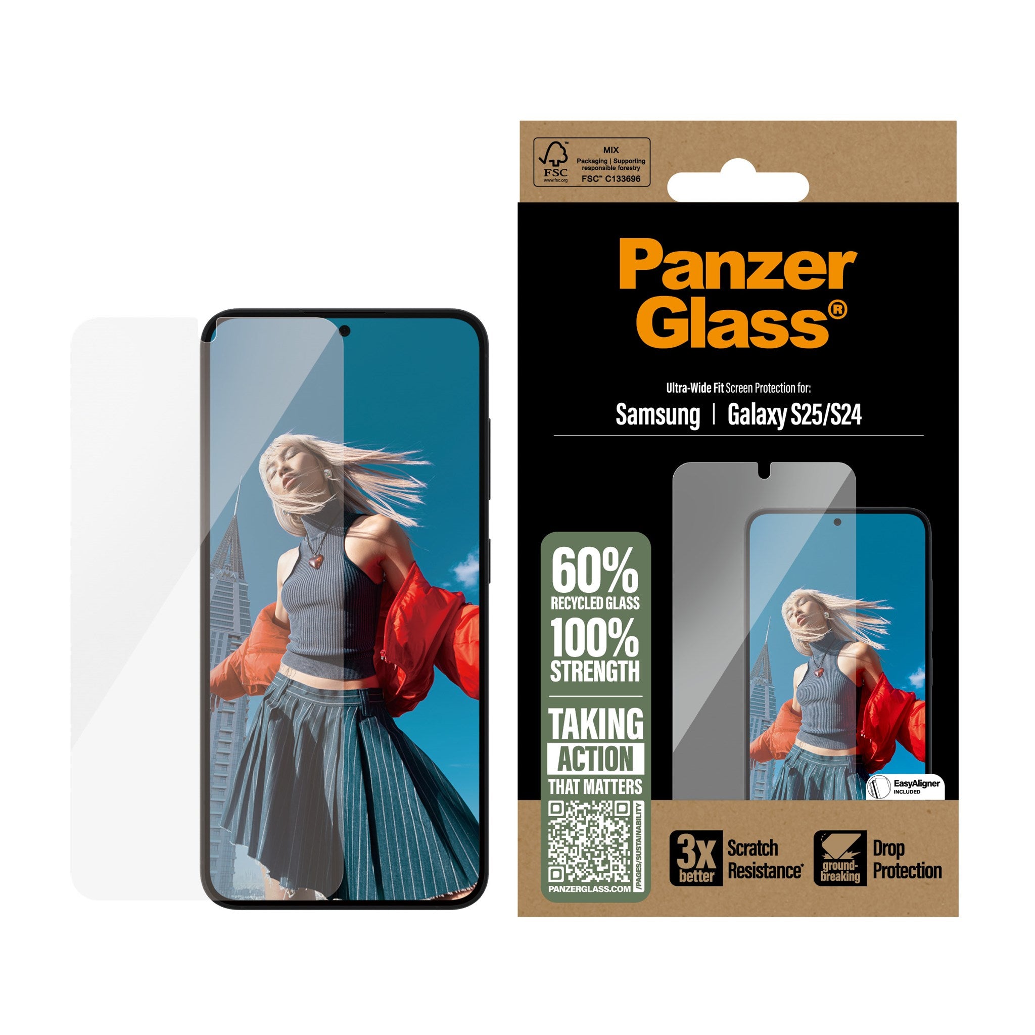 PanzerGlass® Displayschutz Samsung Galaxy S25 | S24 | Ultra-Wide Fit