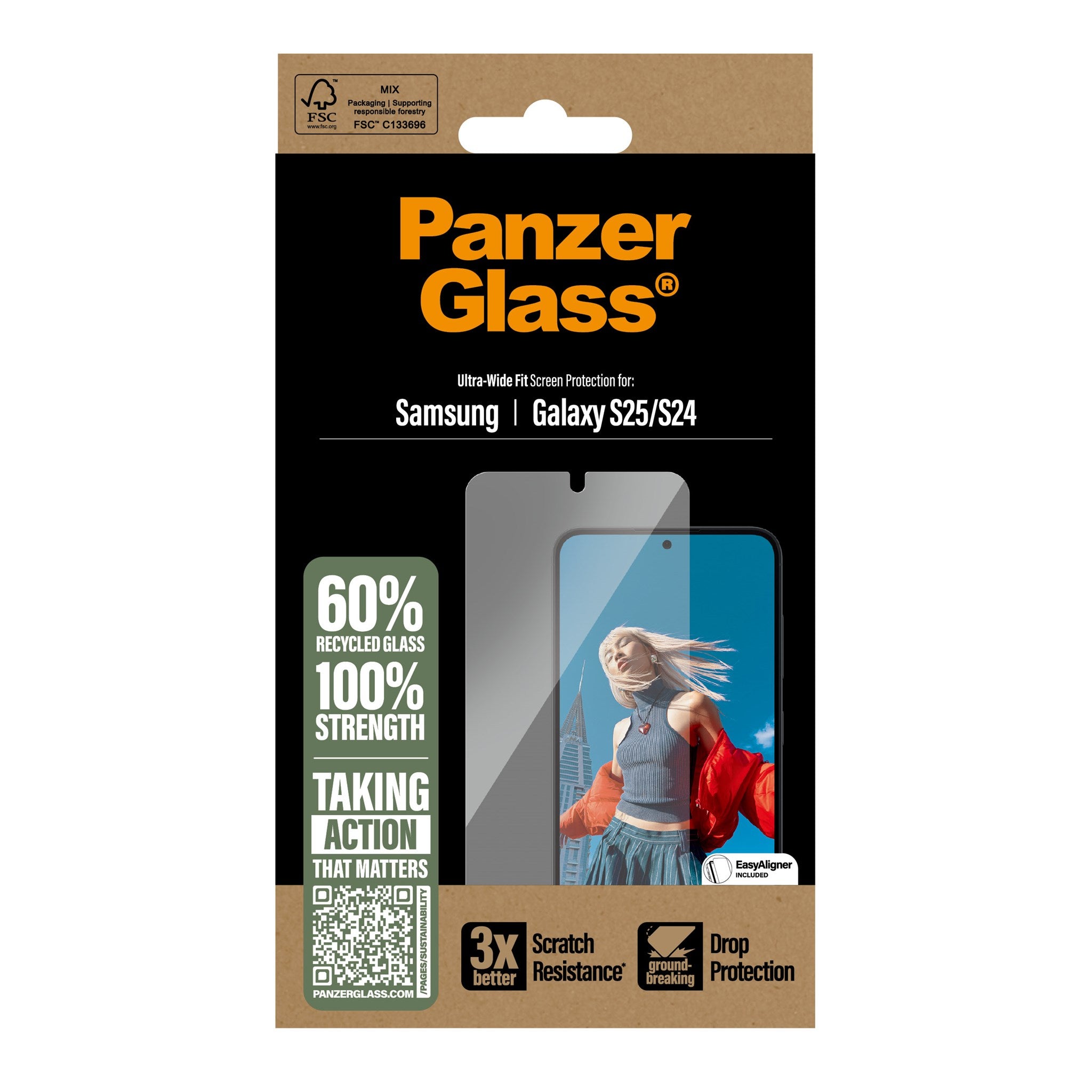 PanzerGlass® Displayschutz Samsung Galaxy S25 | S24 | Ultra-Wide Fit