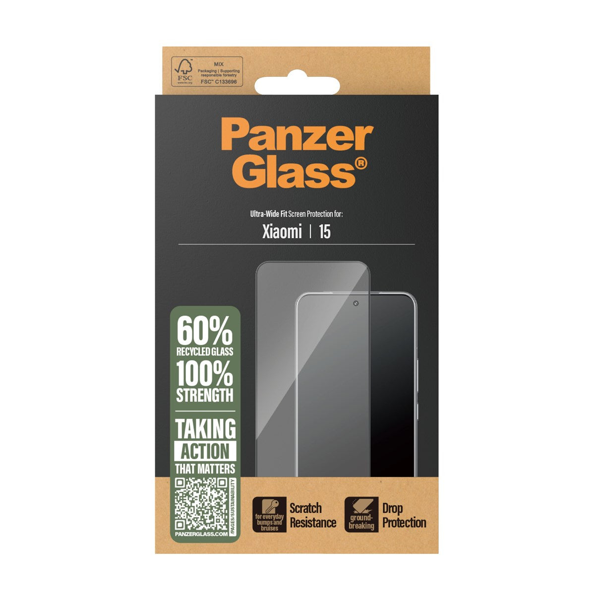 PanzerGlass® Displayschutz m. Schwarz Rahmen Xiaomi 15 | Ultra-Wide Fit