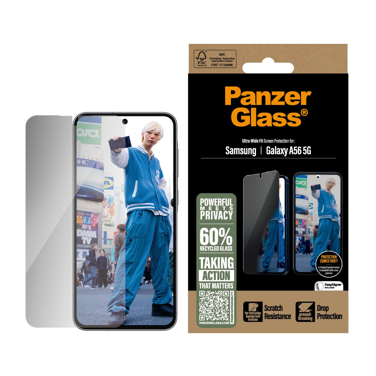 PanzerGlass® Privacy Displayschutz Samsung Galaxy A56 5G | Ultra-Wide Fit