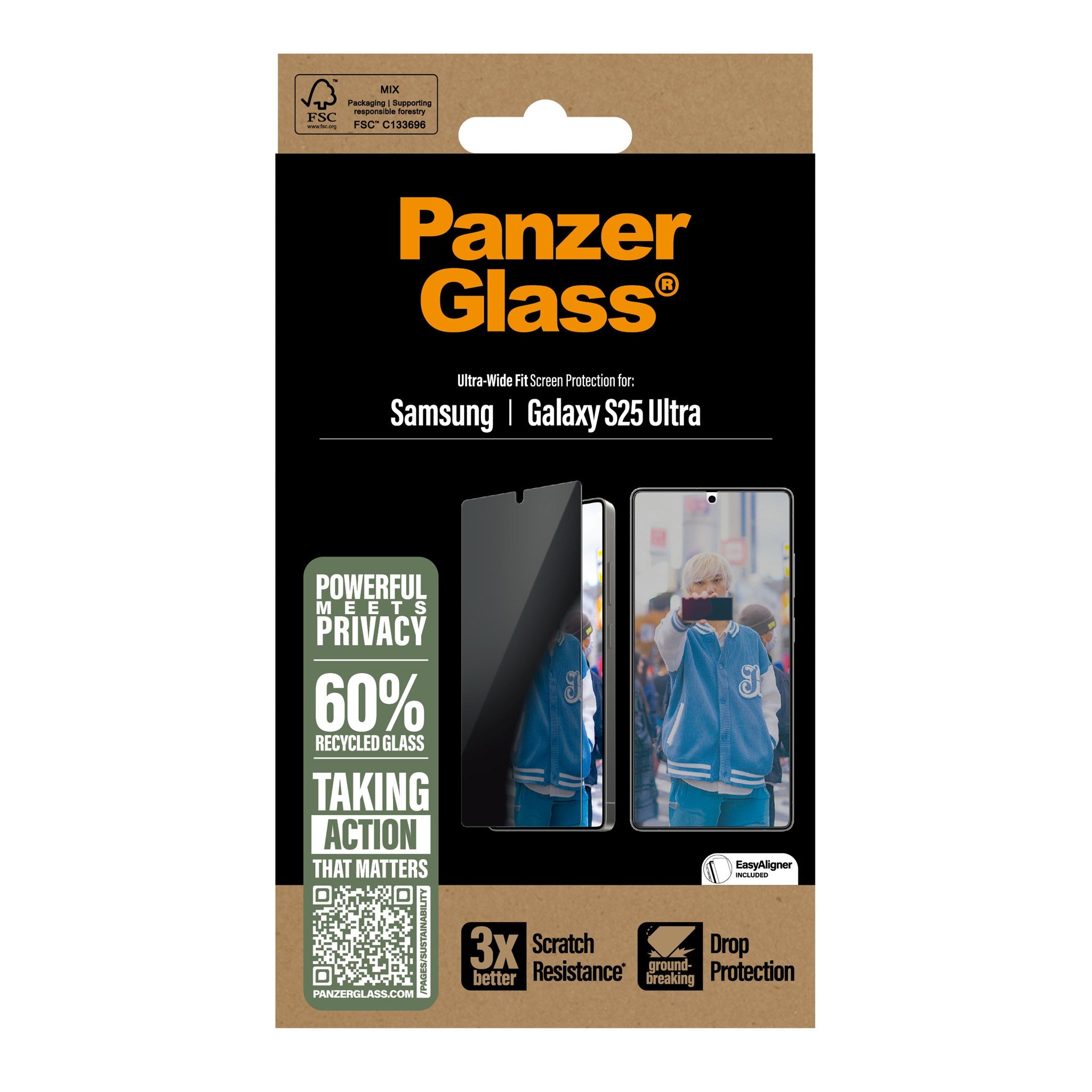 PanzerGlass® Privacy Displayschutz Samsung Galaxy S25 Ultra | Ultra-Wide Fit