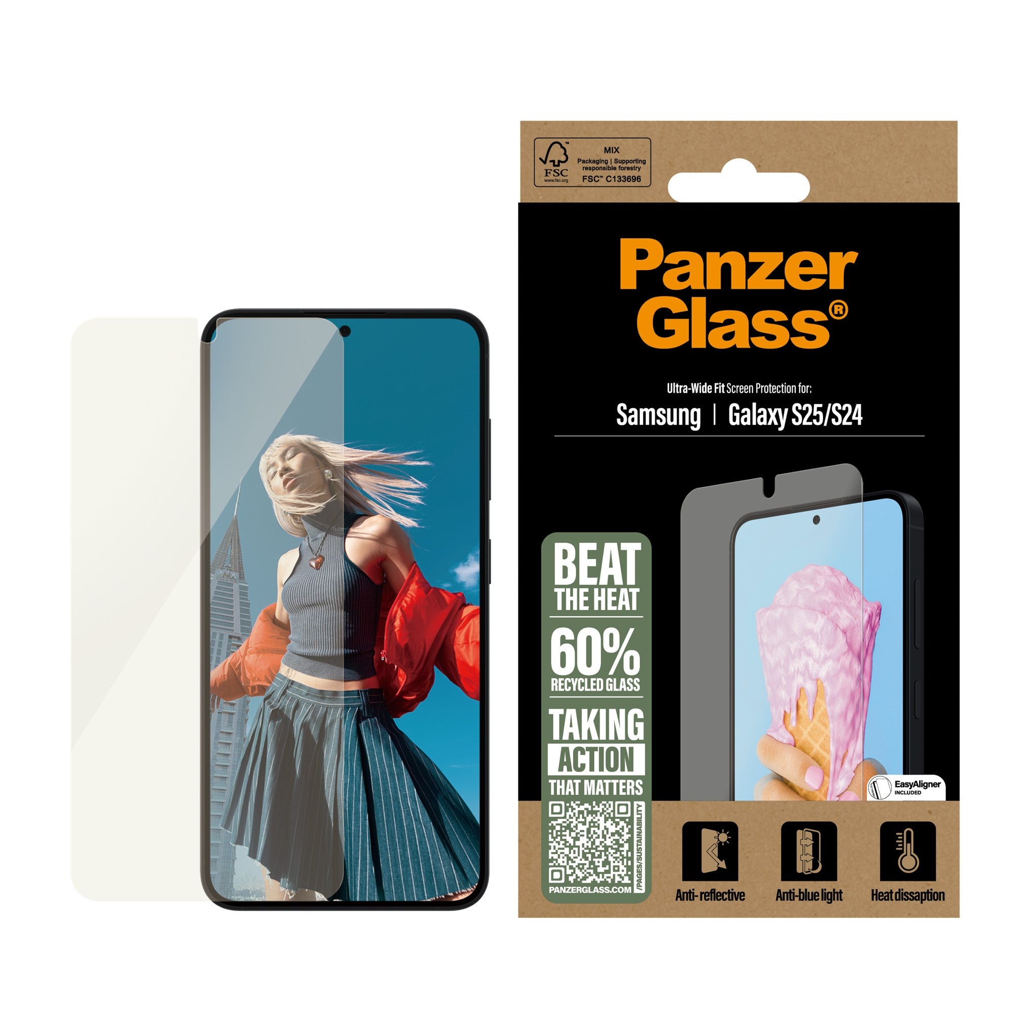 PanzerGlass® All-in-One Displayschutz Samsung Galaxy S25 | S24 | Ultra Wide Fit