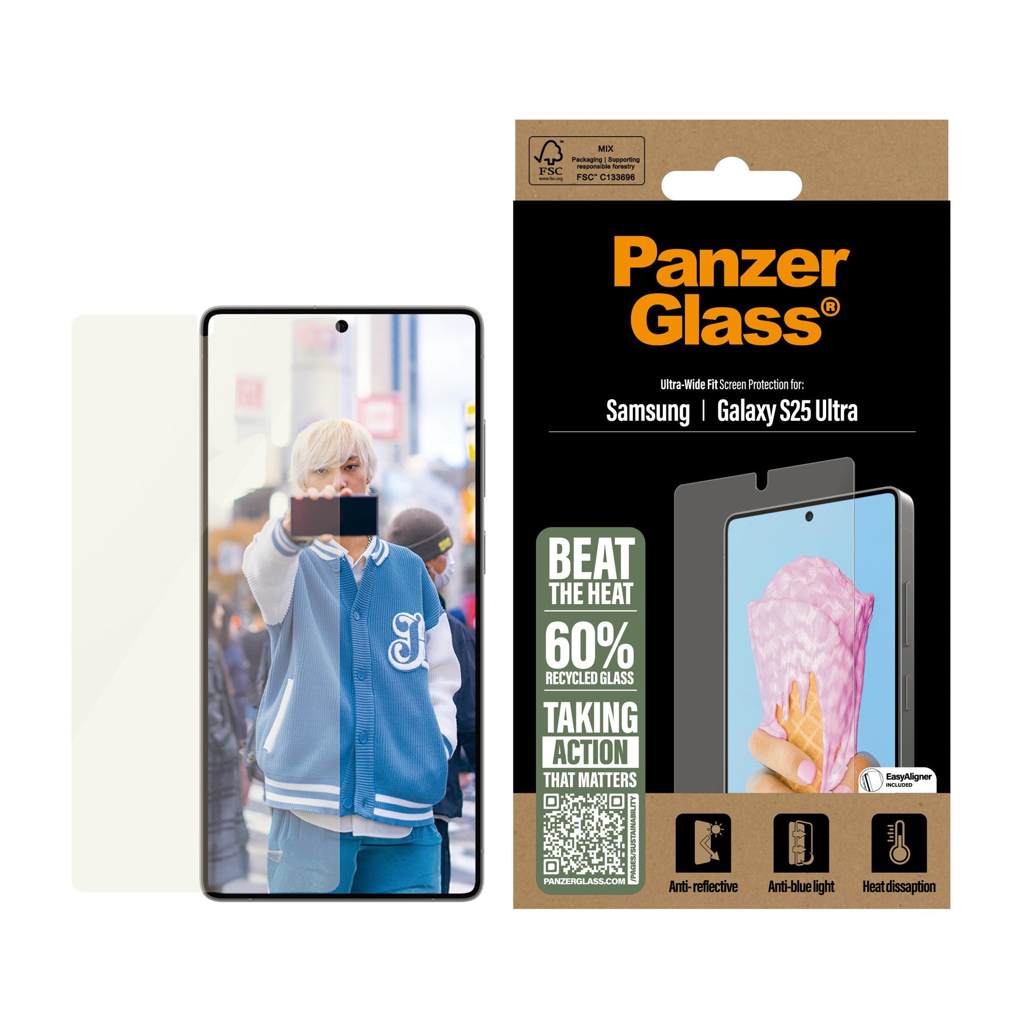 PanzerGlass® All-in-One Displayschutz Samsung Galaxy S25 Ultra | Ultra Wide Fit