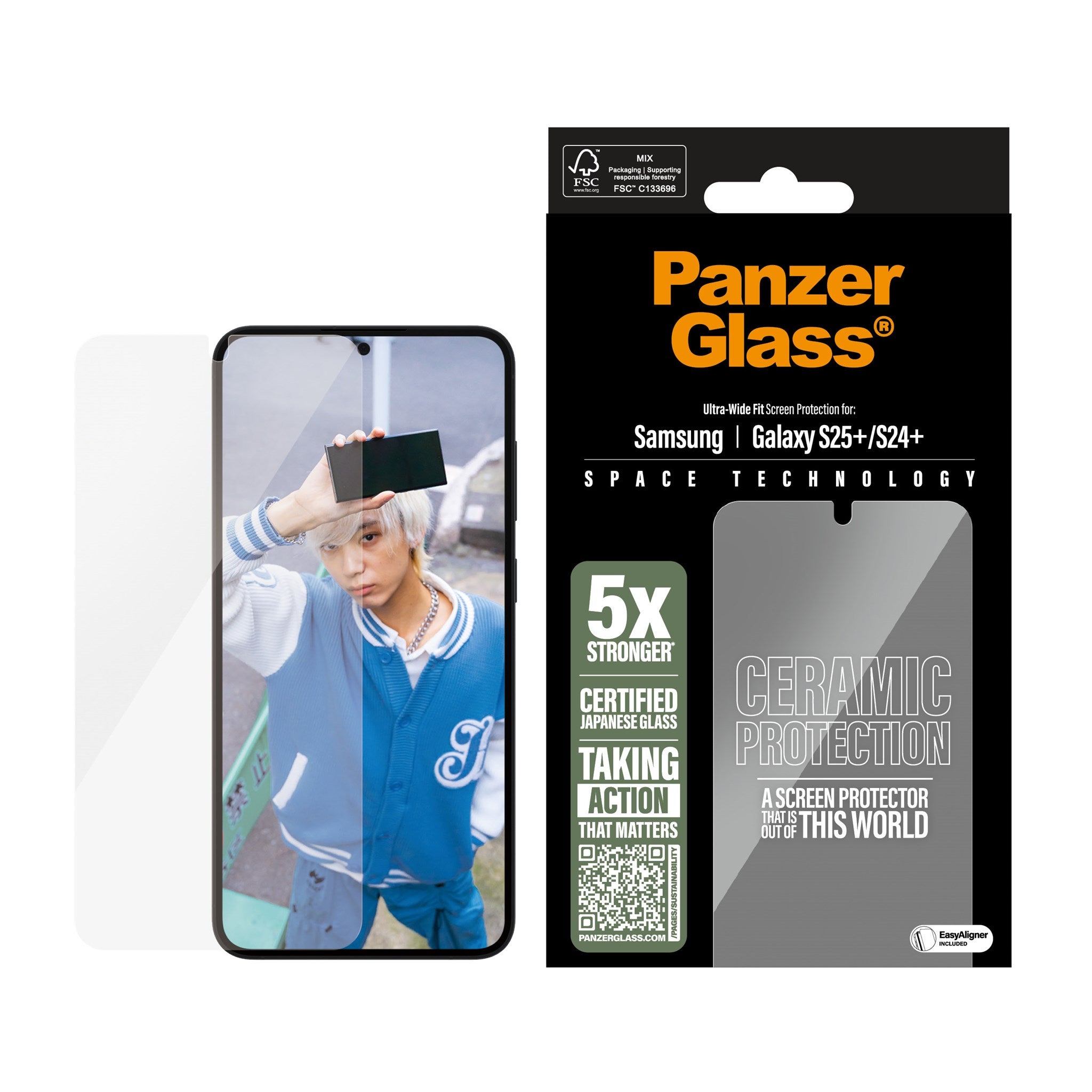 PanzerGlass® Ceramic Displayschutz Samsung Galaxy S25+ | S24+ | Ultra-Wide Fit