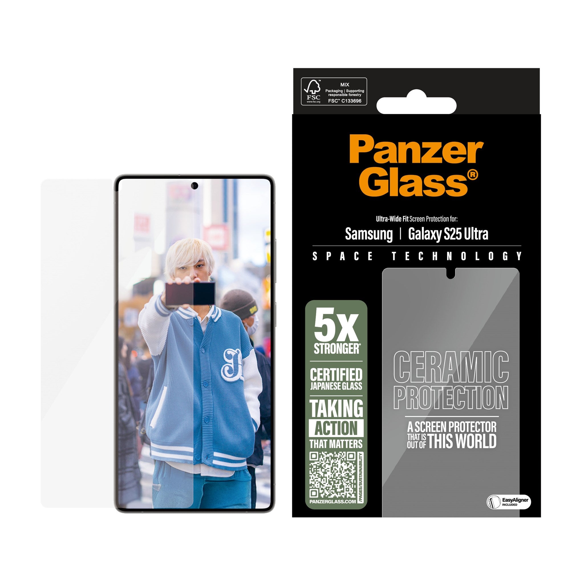PanzerGlass® Ceramic Displayschutz Samsung Galaxy S25 Ultra | Ultra-Wide Fit