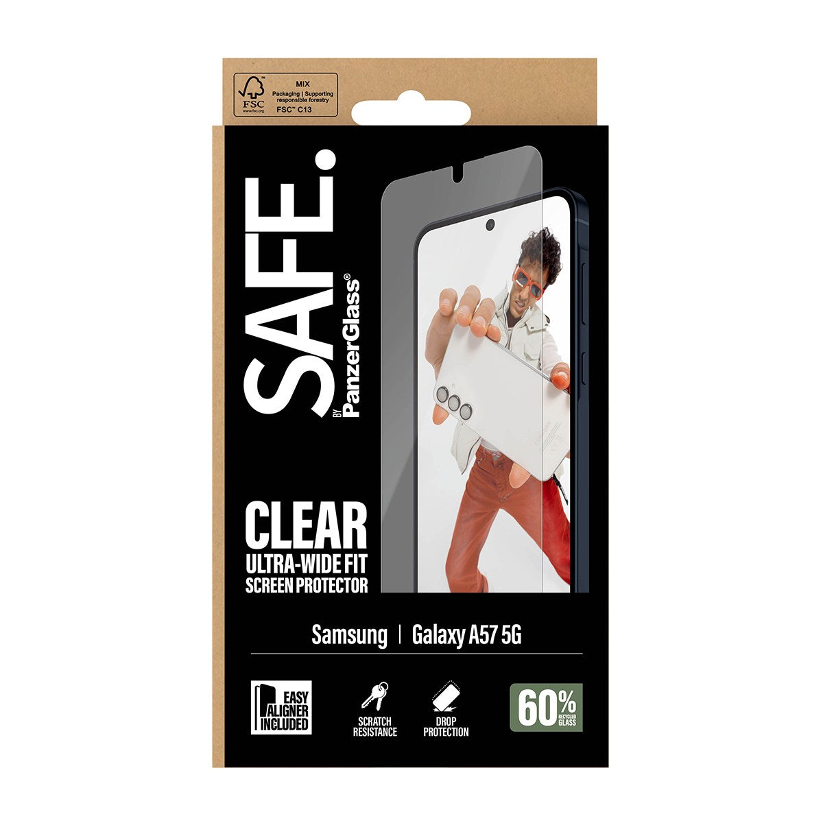 SAFE. by PanzerGlass® Displayschutz Samsung Galaxy A57 5G | Ultra-Wide Fit m. EasyAligner