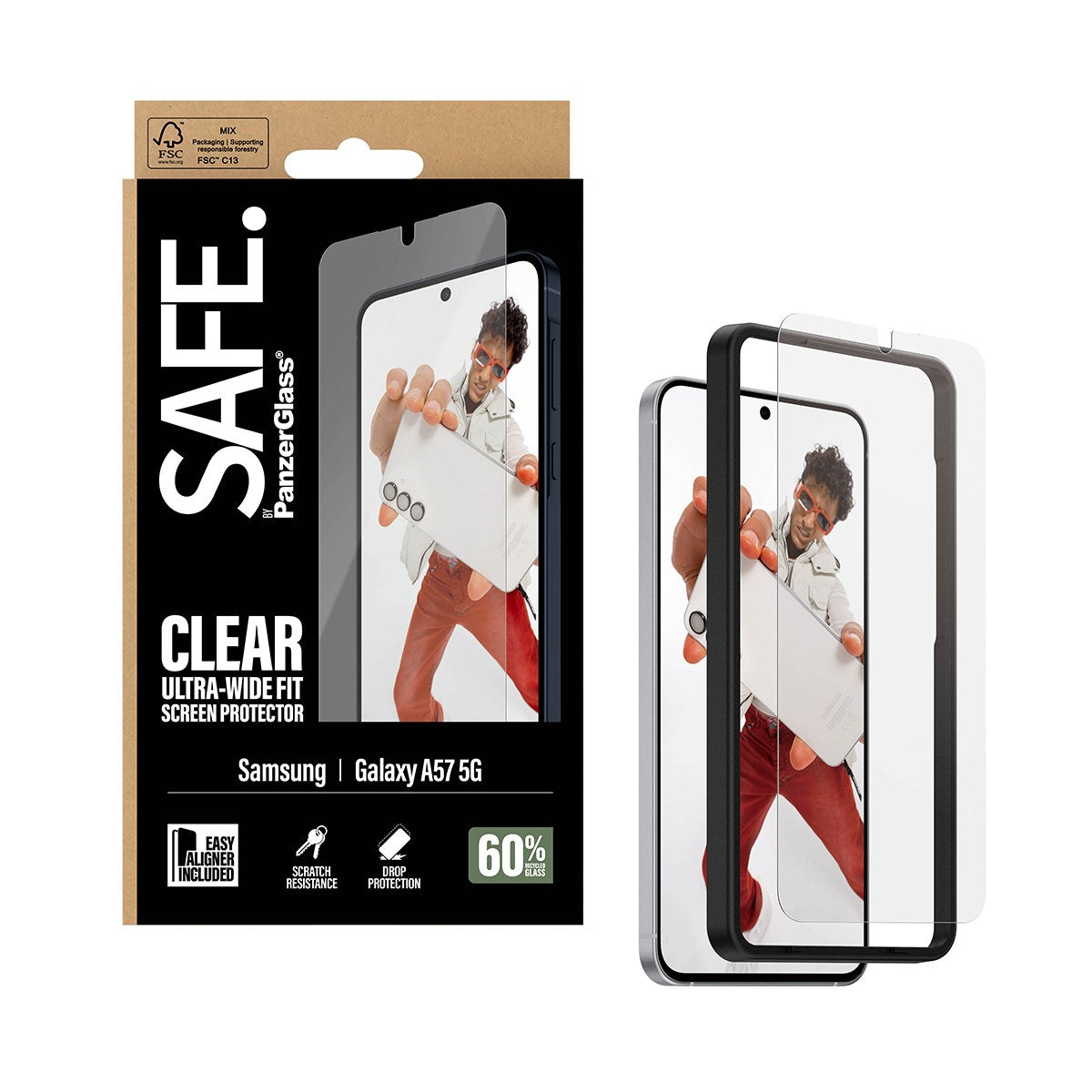 SAFE. by PanzerGlass® Displayschutz Samsung Galaxy A57 5G | Ultra-Wide Fit m. EasyAligner