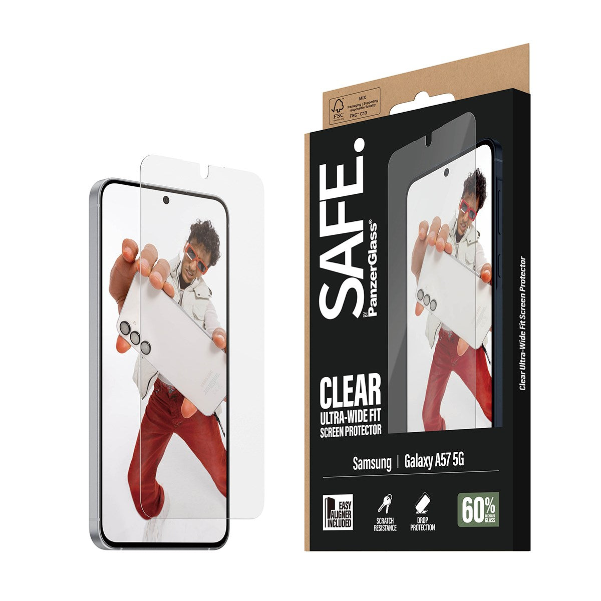 SAFE. by PanzerGlass® Displayschutz Samsung Galaxy A57 5G | Ultra-Wide Fit m. EasyAligner