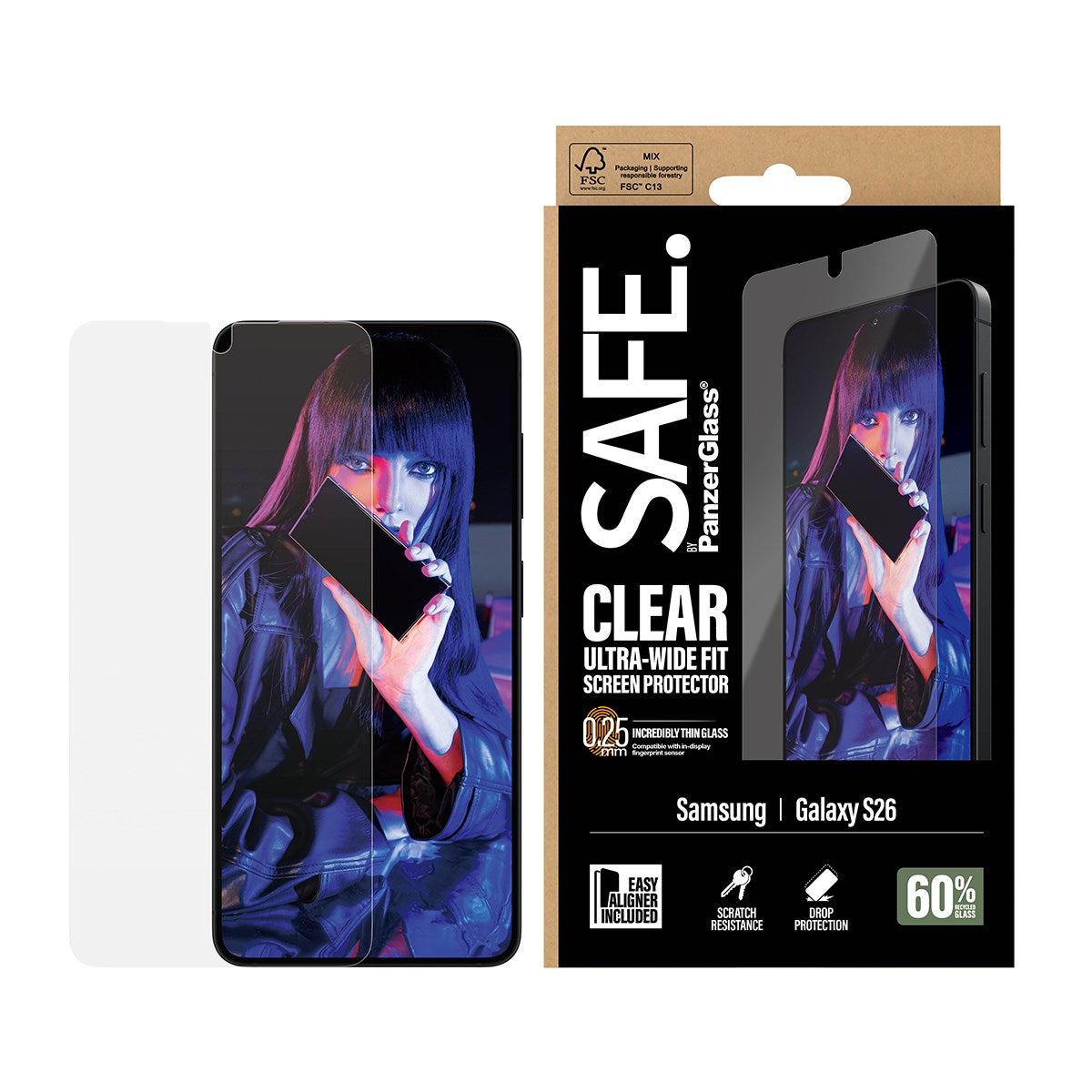 SAFE. by PanzerGlass® Displayschutz Samsung Galaxy S26 | Ultra-Wide Fit m. EasyAligner