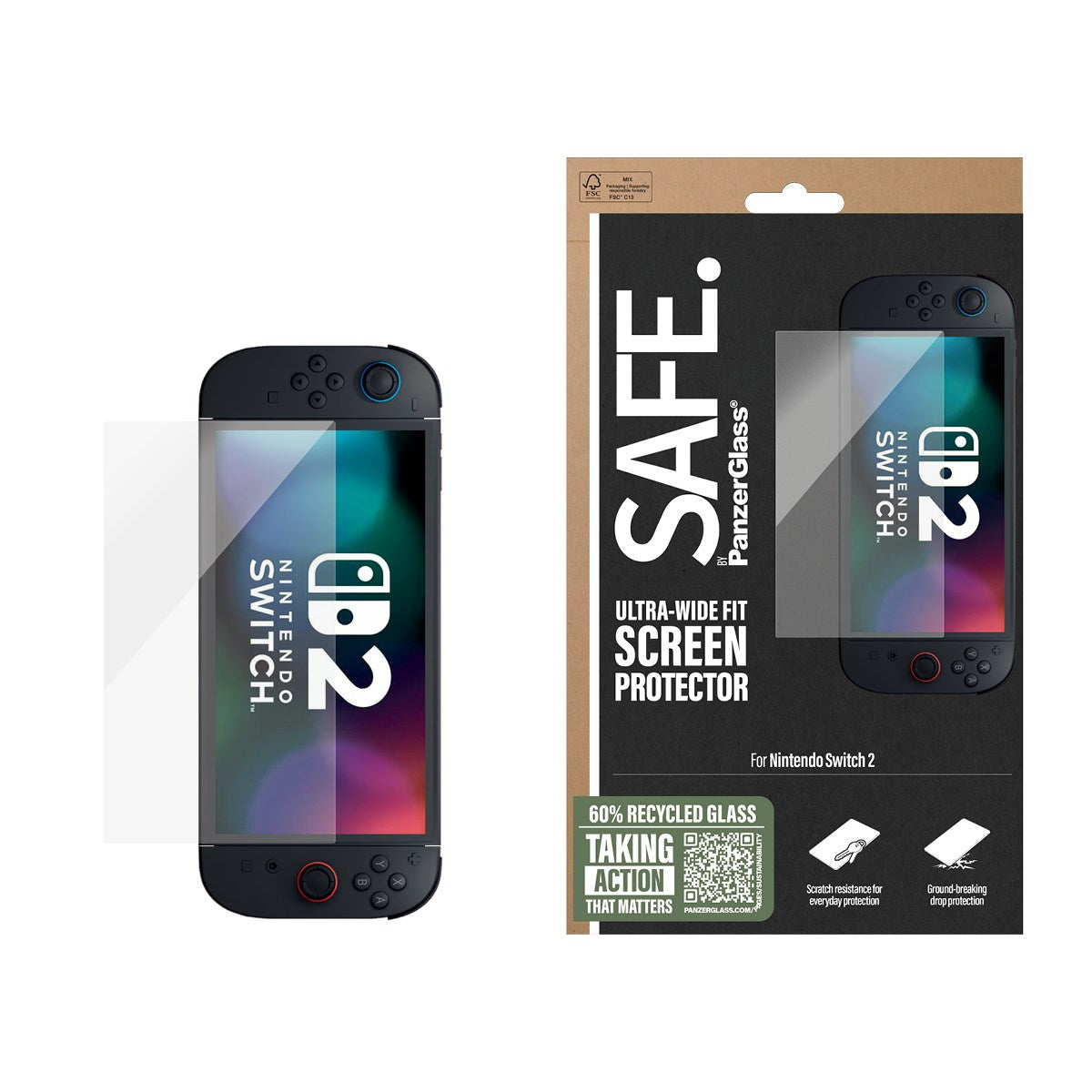 SAFE. by PanzerGlass® Displayschutz Nintendo Switch 2 | Ultra-Wide Fit