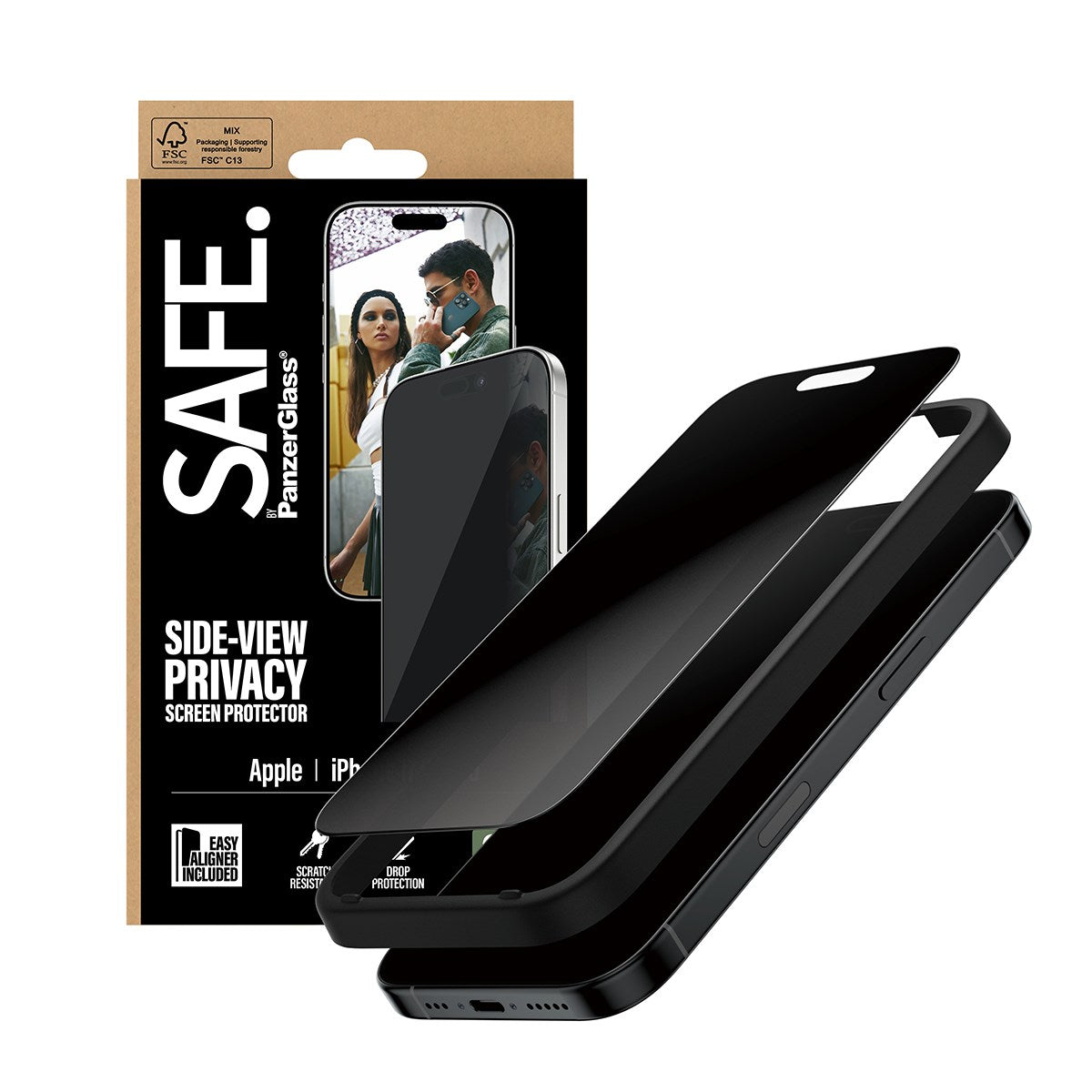 SAFE. by PanzerGlass® Privacy Displayschutz iPhone 17 | iPhone 16 Pro | Ultra-Wide Fit m. EasyAligner
