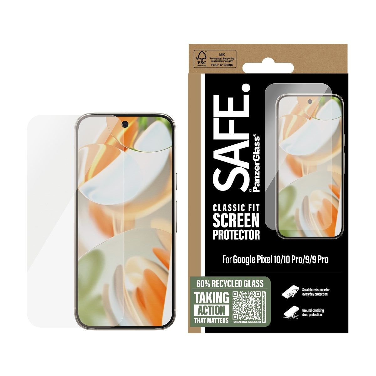 SAFE. by PanzerGlass® Displayschutz Google Pixel 10 | 10 Pro | 9 | 9 Pro | Classic Fit