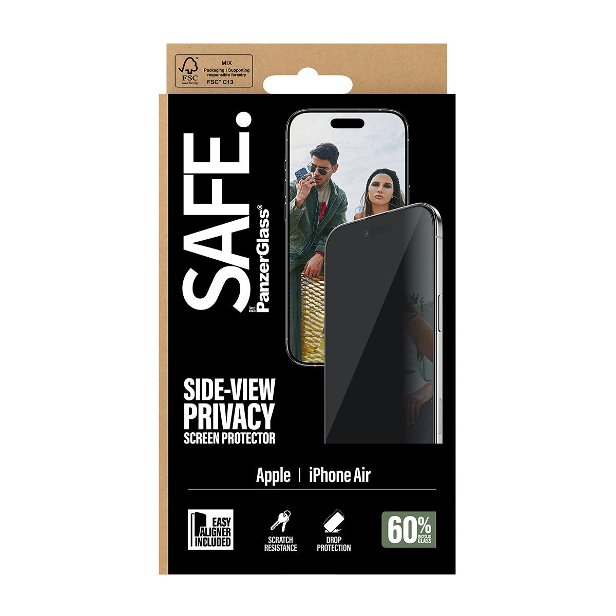 SAFE. by PanzerGlass® Privacy Displayschutz iPhone Air | Ultra-Wide Fit m. EasyAligner