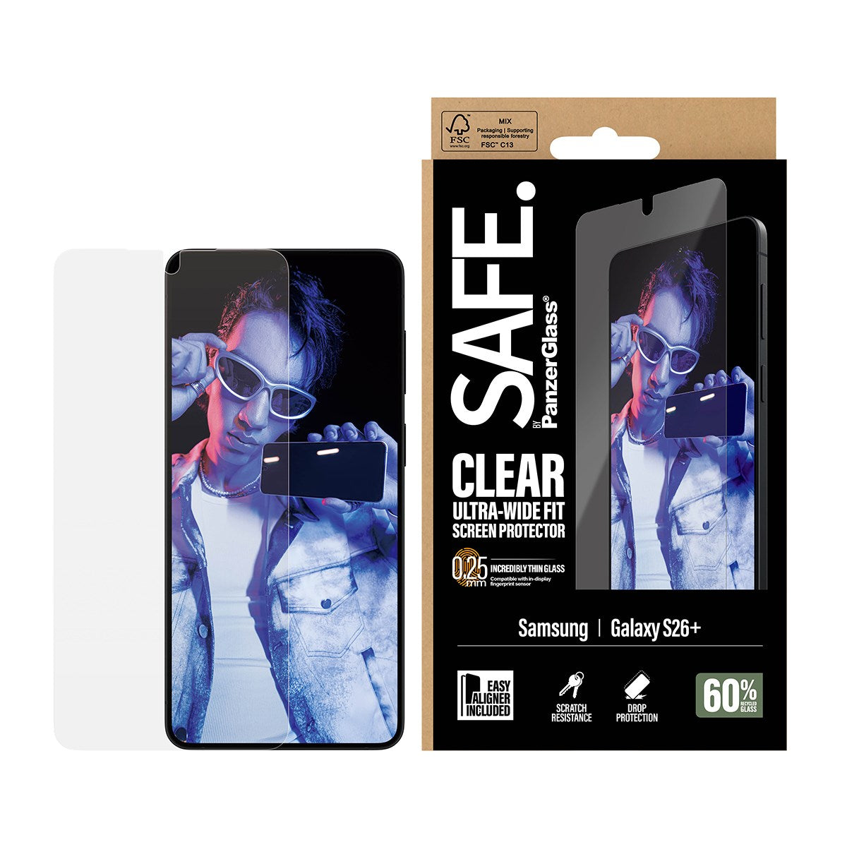 SAFE. by PanzerGlass® Displayschutz Samsung Galaxy S26+ | Ultra-Wide Fit m. EasyAligner