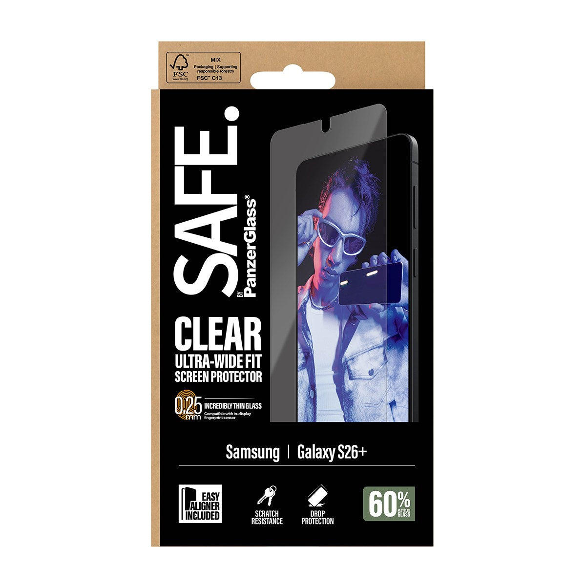 SAFE. by PanzerGlass® Displayschutz Samsung Galaxy S26+ | Ultra-Wide Fit m. EasyAligner