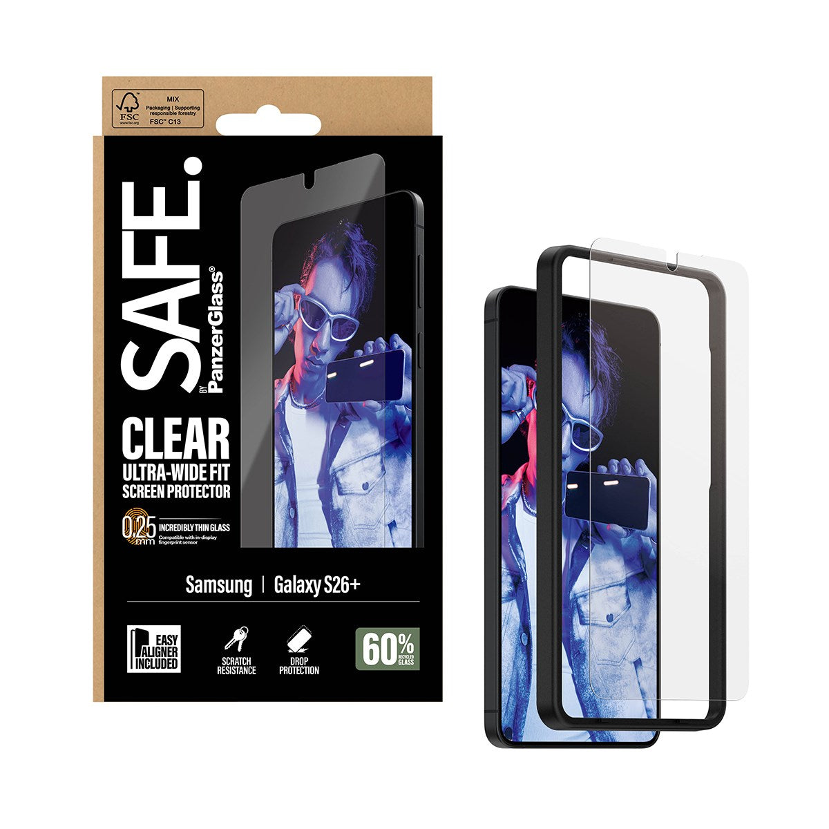 SAFE. by PanzerGlass® Displayschutz Samsung Galaxy S26+ | Ultra-Wide Fit m. EasyAligner