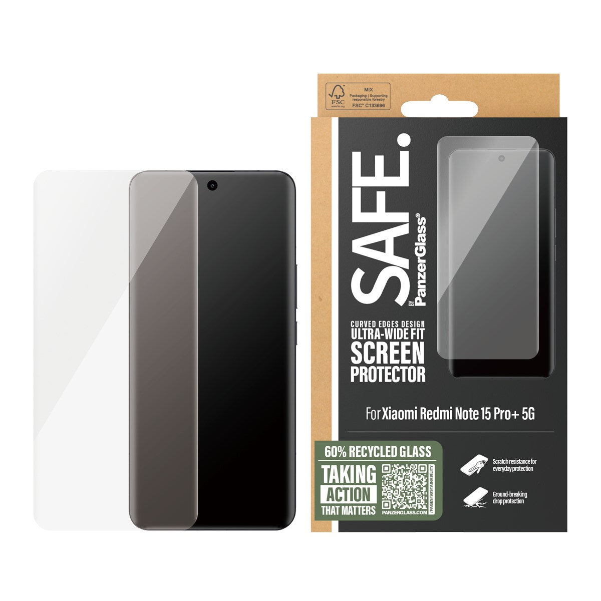 SAFE. by PanzerGlass® Displayschutz Xiaomi Redmi Note 15 Pro+ 5G | Ultra-Wide Fit