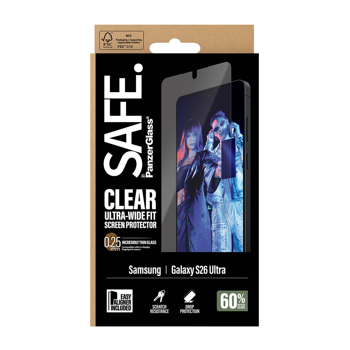 SAFE. by PanzerGlass® Displayschutz Samsung Galaxy S26 Ultra | Ultra-Wide Fit m. EasyAligner