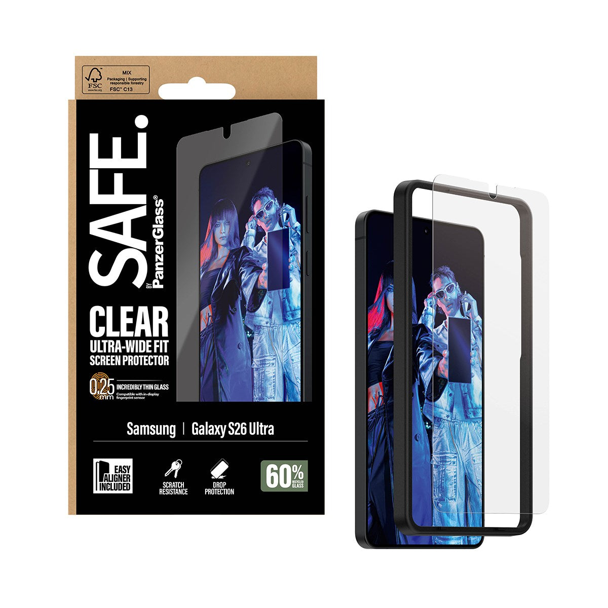 SAFE. by PanzerGlass® Displayschutz Samsung Galaxy S26 Ultra | Ultra-Wide Fit m. EasyAligner
