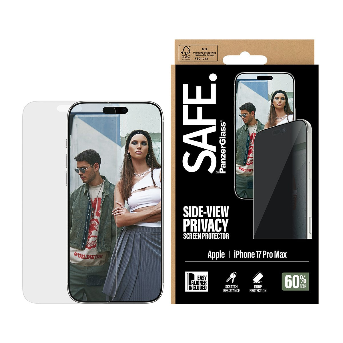SAFE. by PanzerGlass® Privacy Displayschutz iPhone 17 Pro Max | Ultra-Wide Fit m. EasyAligner