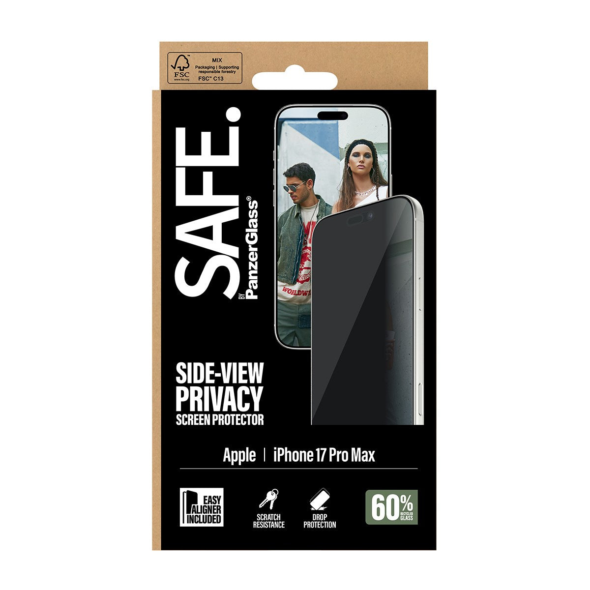 SAFE. by PanzerGlass® Privacy Displayschutz iPhone 17 Pro Max | Ultra-Wide Fit m. EasyAligner
