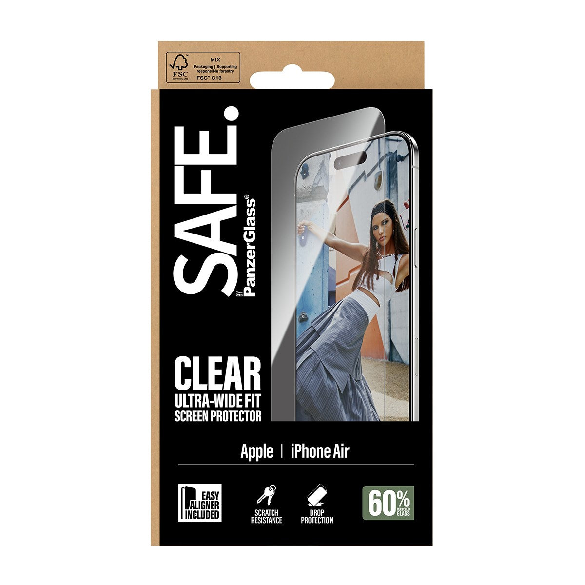 SAFE. by PanzerGlass® Displayschutz iPhone Air | Ultra-Wide Fit m. EasyAligner