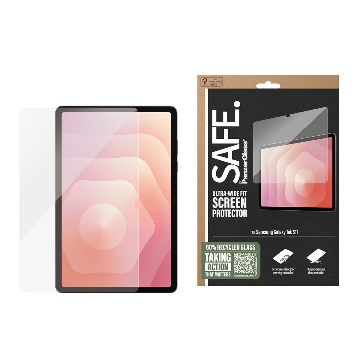 SAFE. by PanzerGlass® Displayschutz Samsung Tab S11 | Ultra-Wide Fit