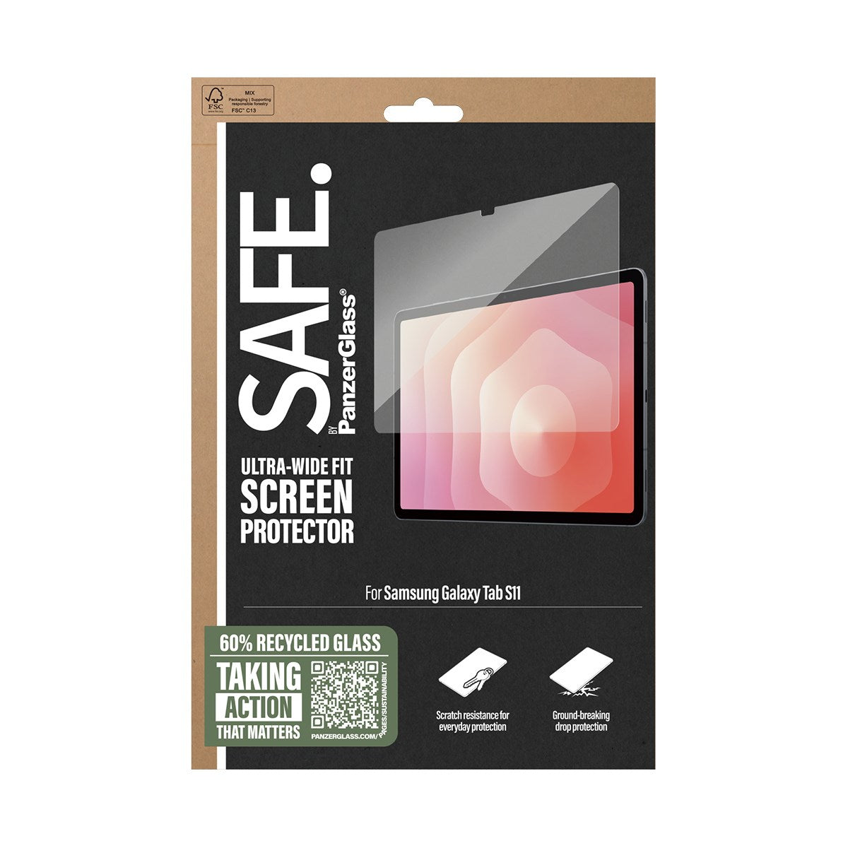 SAFE. by PanzerGlass® Displayschutz Samsung Tab S11 | Ultra-Wide Fit