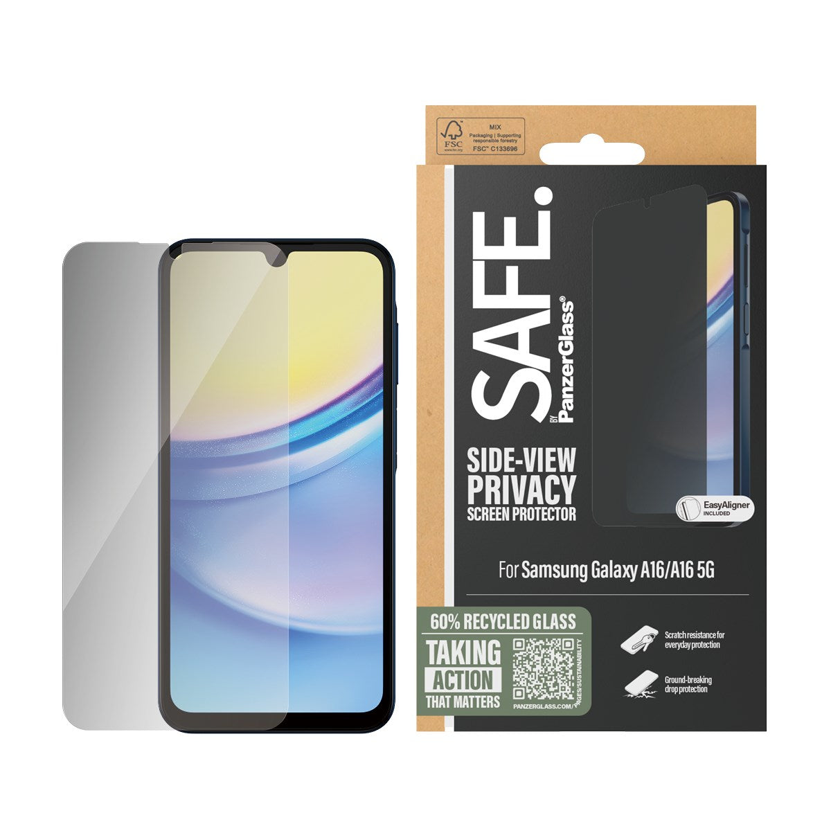 SAFE. by PanzerGlass® 2-Way Privacy Displayschutz Samsung Galaxy A16 | A16 5G | Ultra-Wide Fit