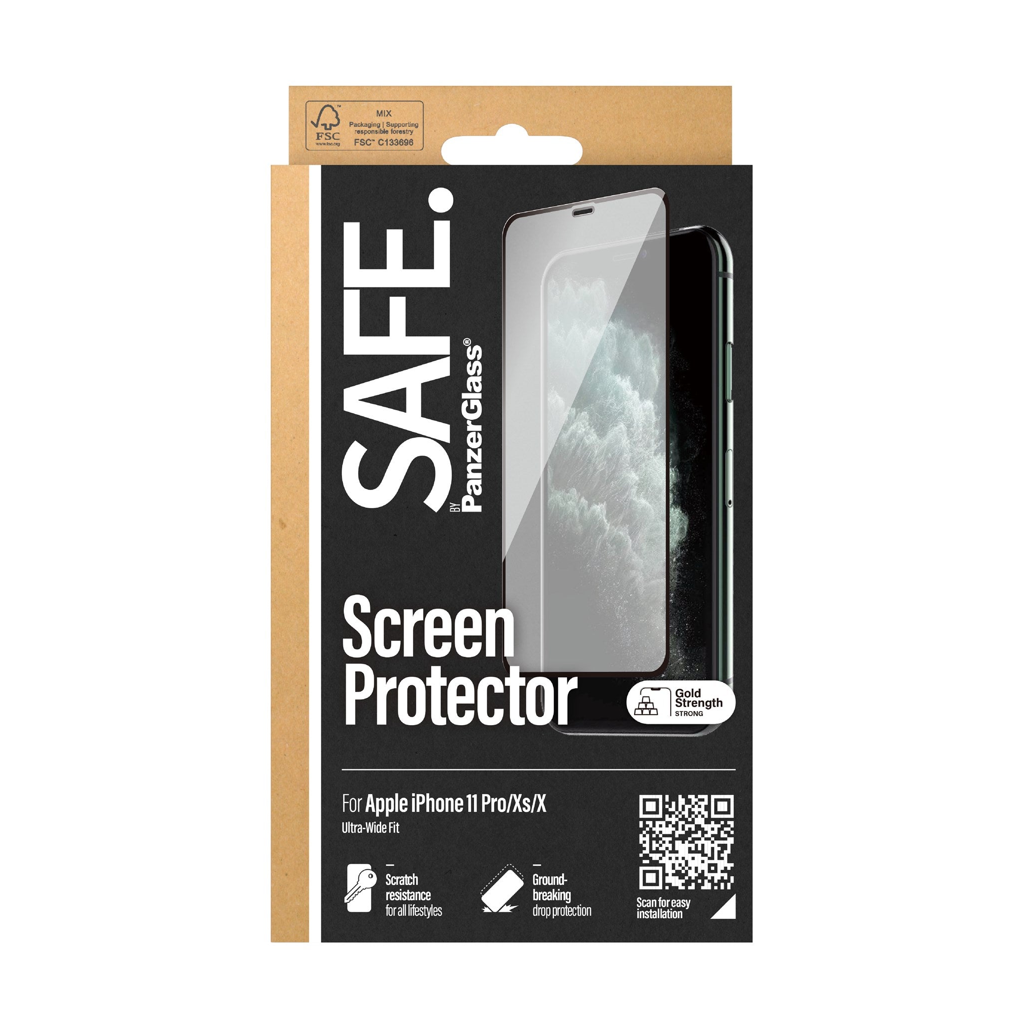 SAFE. by PanzerGlass® Displayschutzglas iPhone X | Xs | 11 Pro | Edge-to-Edge