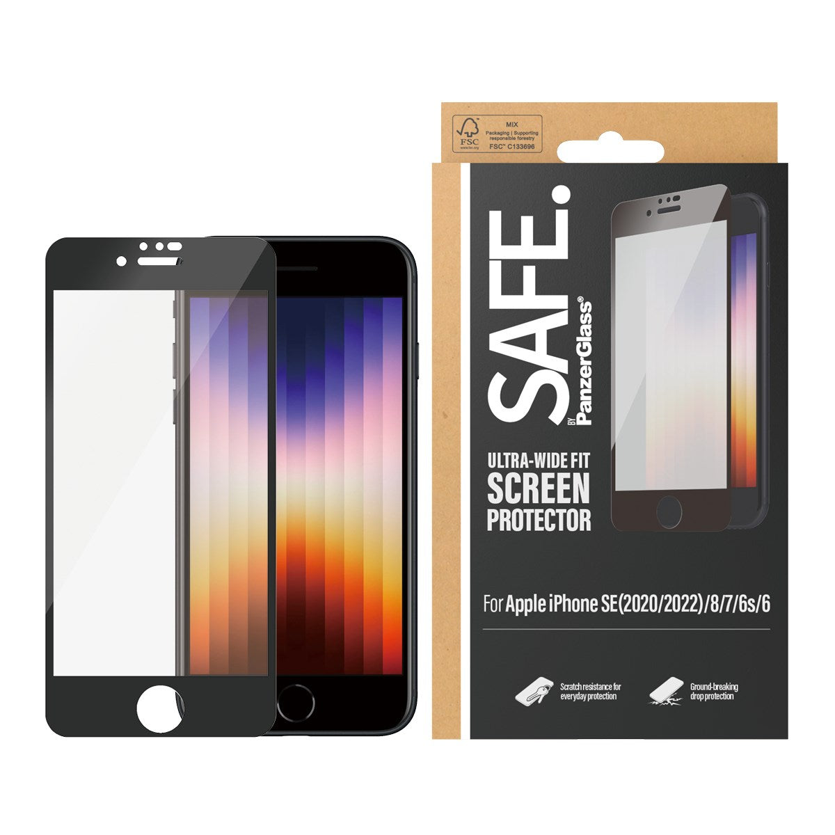 SAFE. by PanzerGlass® Displayschutzglas iPhone 8 | 7  | 6 | 6s | SE (2020/2022) | Edge-to-Edge