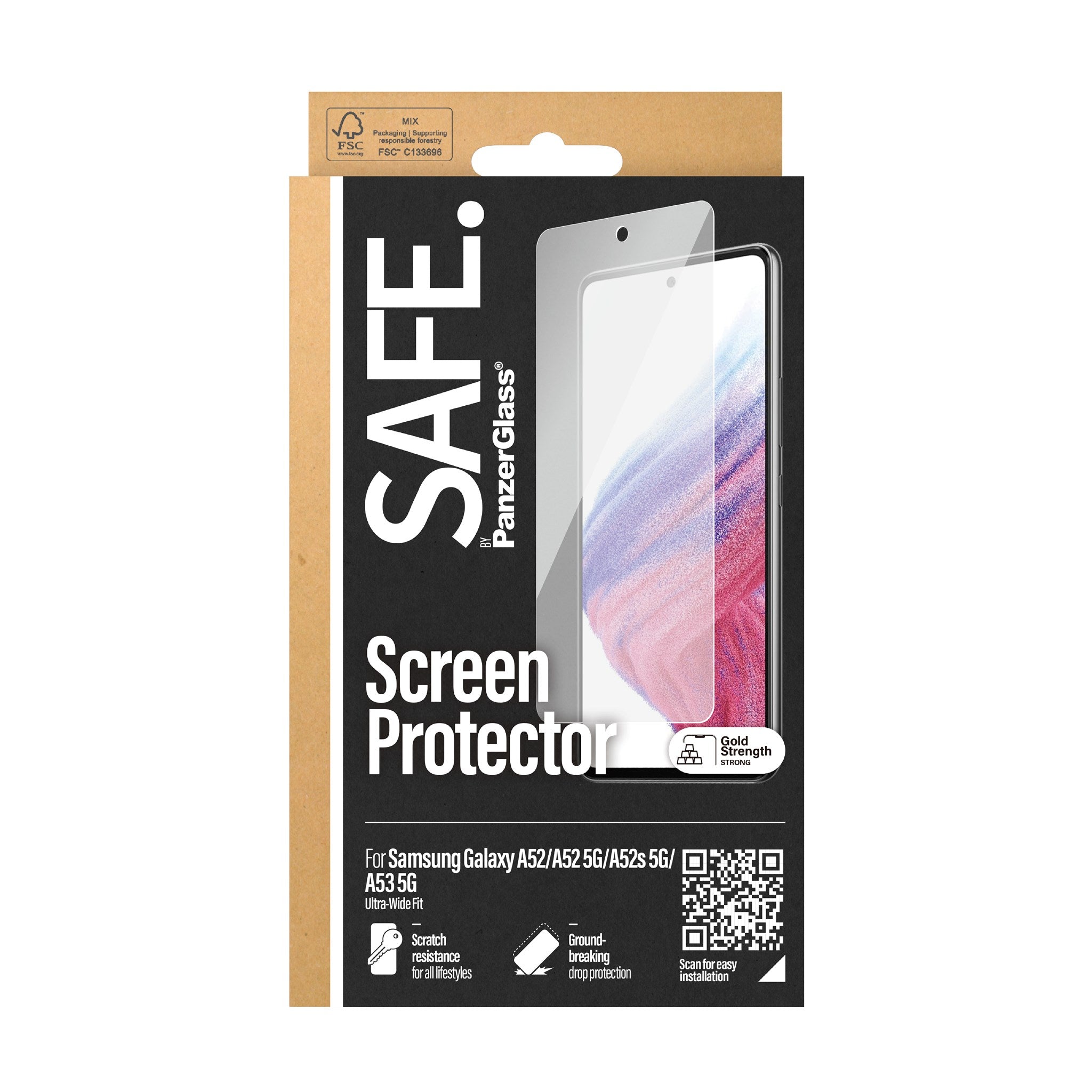 SAFE. by PanzerGlass® Displayschutz Samsung Galaxy A52 | A52 5G | A52s 5G | A53 5G | Ultra-Wide Fit