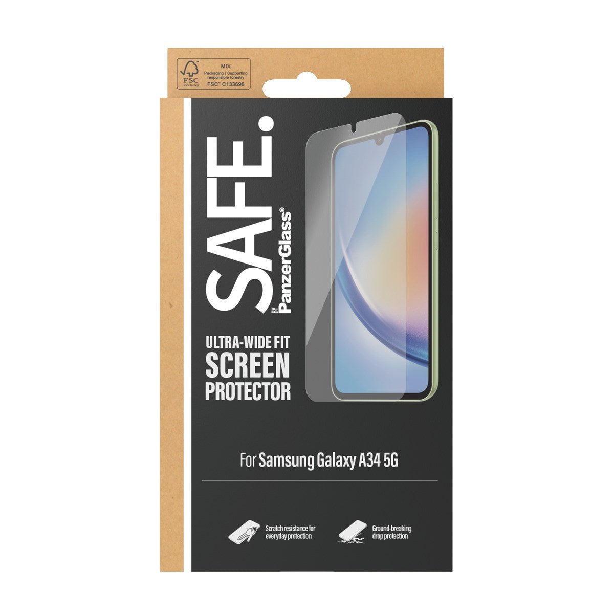 SAFE. by PanzerGlass® Displayschutz Samsung Galaxy A34 5G | Ultra-Wide Fit