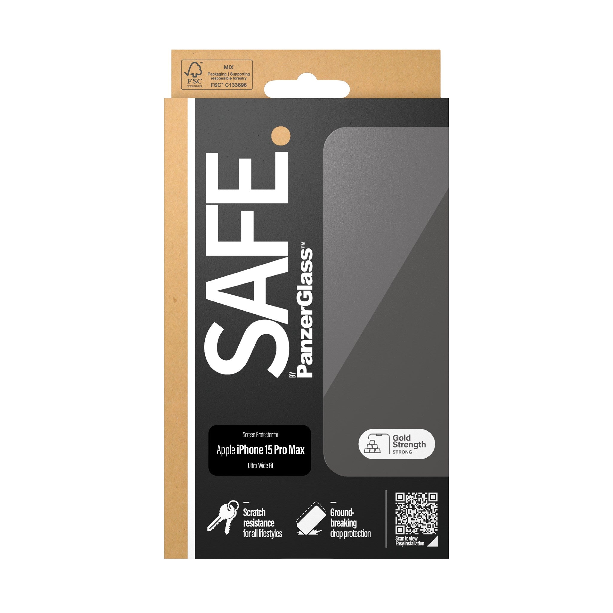 SAFE. by PanzerGlass® Displayschutz iPhone 15 Pro Max | Ultra-Wide Fit