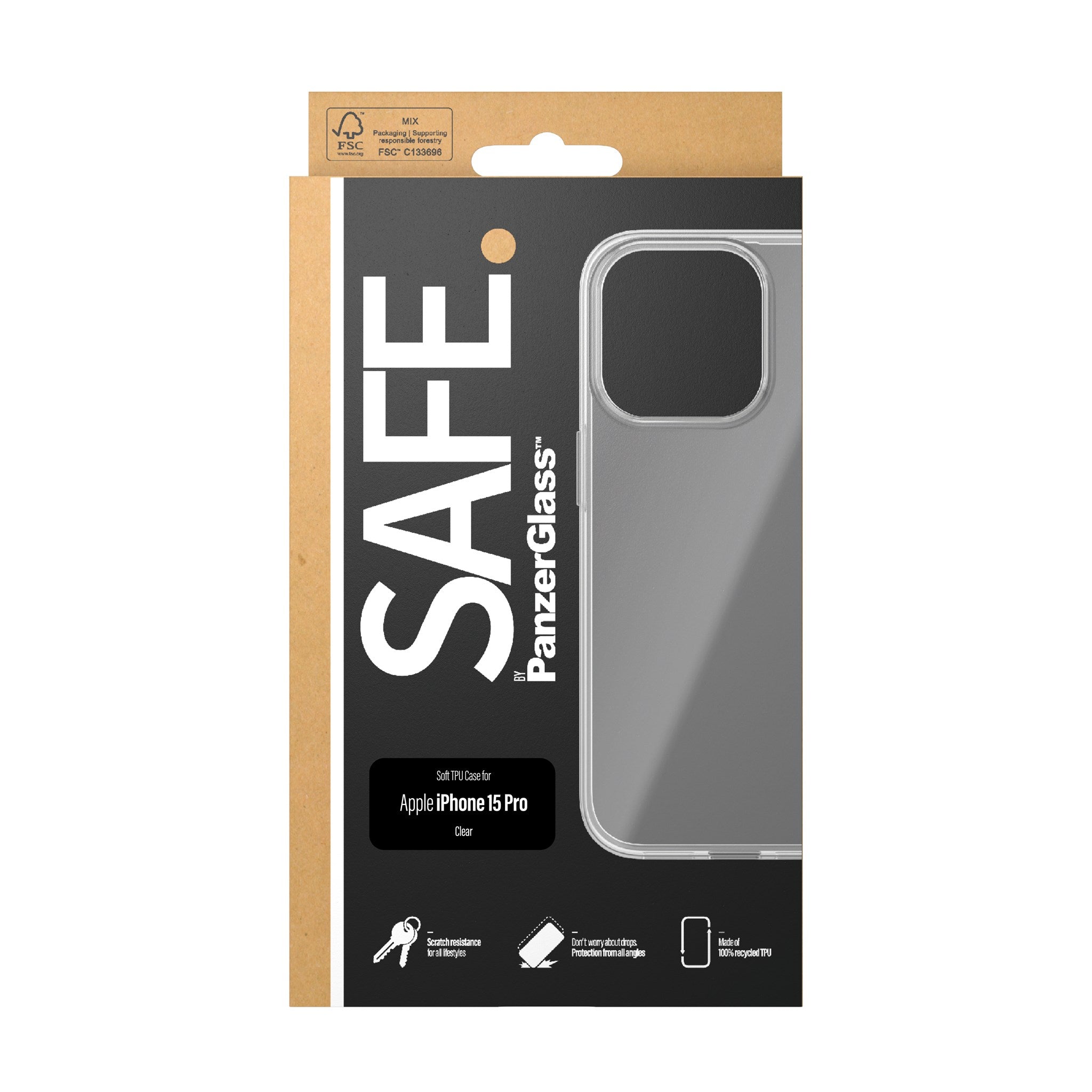 SAFE. by PanzerGlass® TPU Case Transparent iPhone 15 Pro