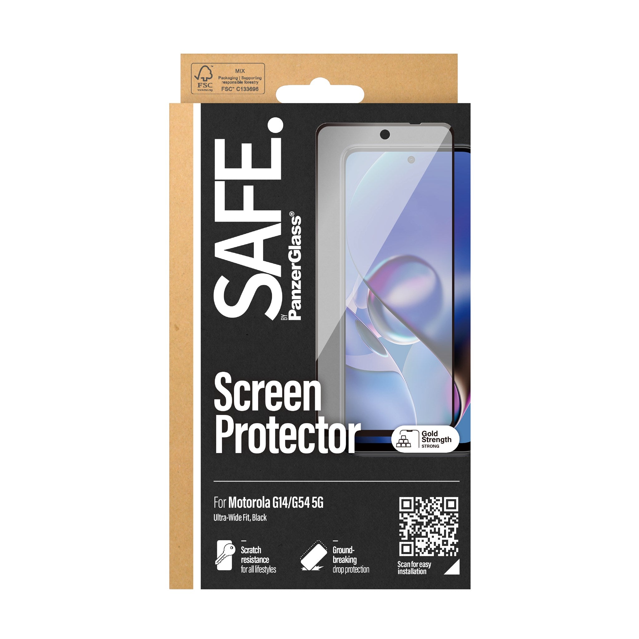 SAFE. by PanzerGlass® Displayschutz Motorola G14 4G | G54 5G | Ultra-Wide Fit