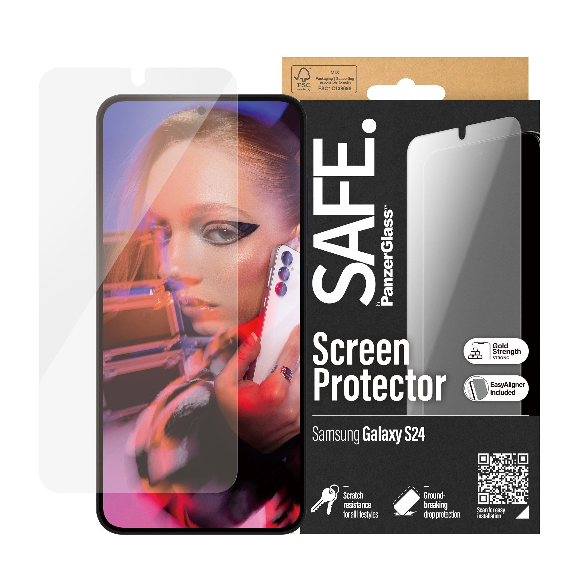 SAFE. by PanzerGlass® Displayschutz Samsung Galaxy S24 | Ultra-Wide Fit m. EasyAligner