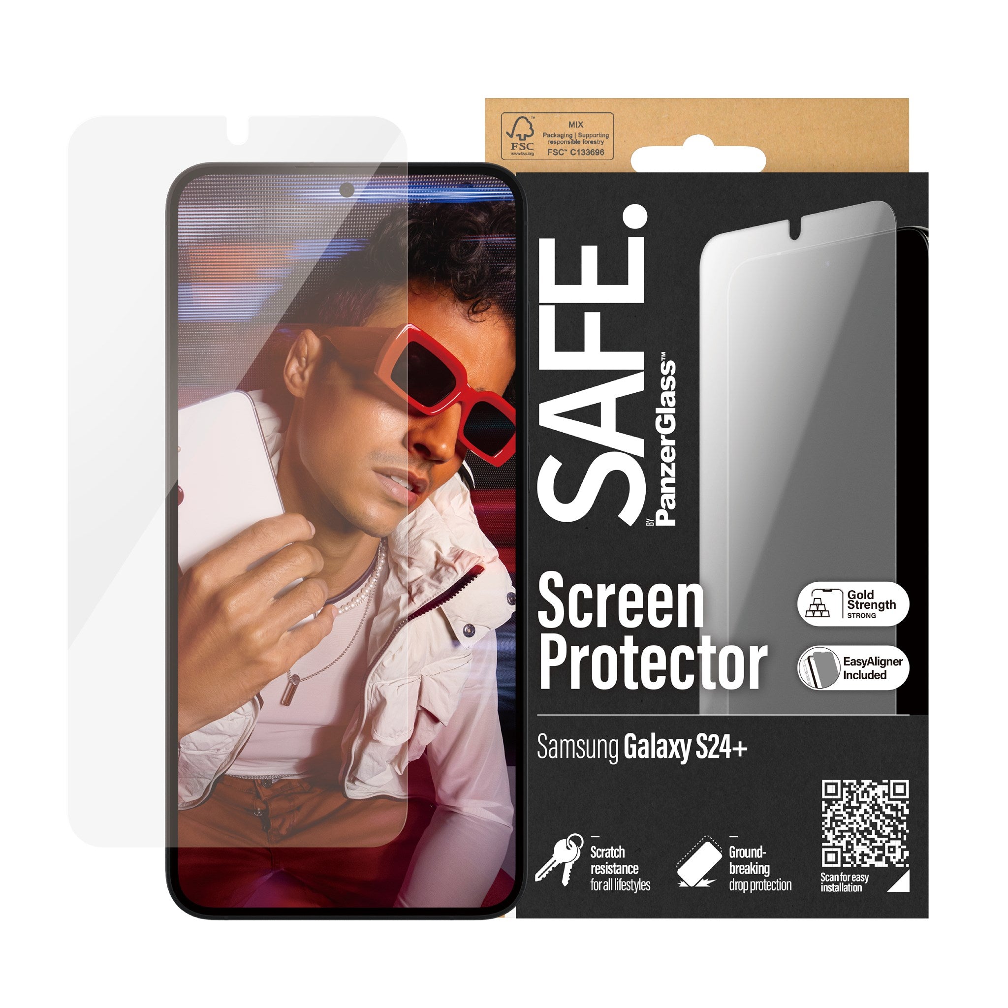 SAFE. by PanzerGlass® Displayschutz Samsung Galaxy S24+ | Ultra-Wide Fit m. EasyAligner