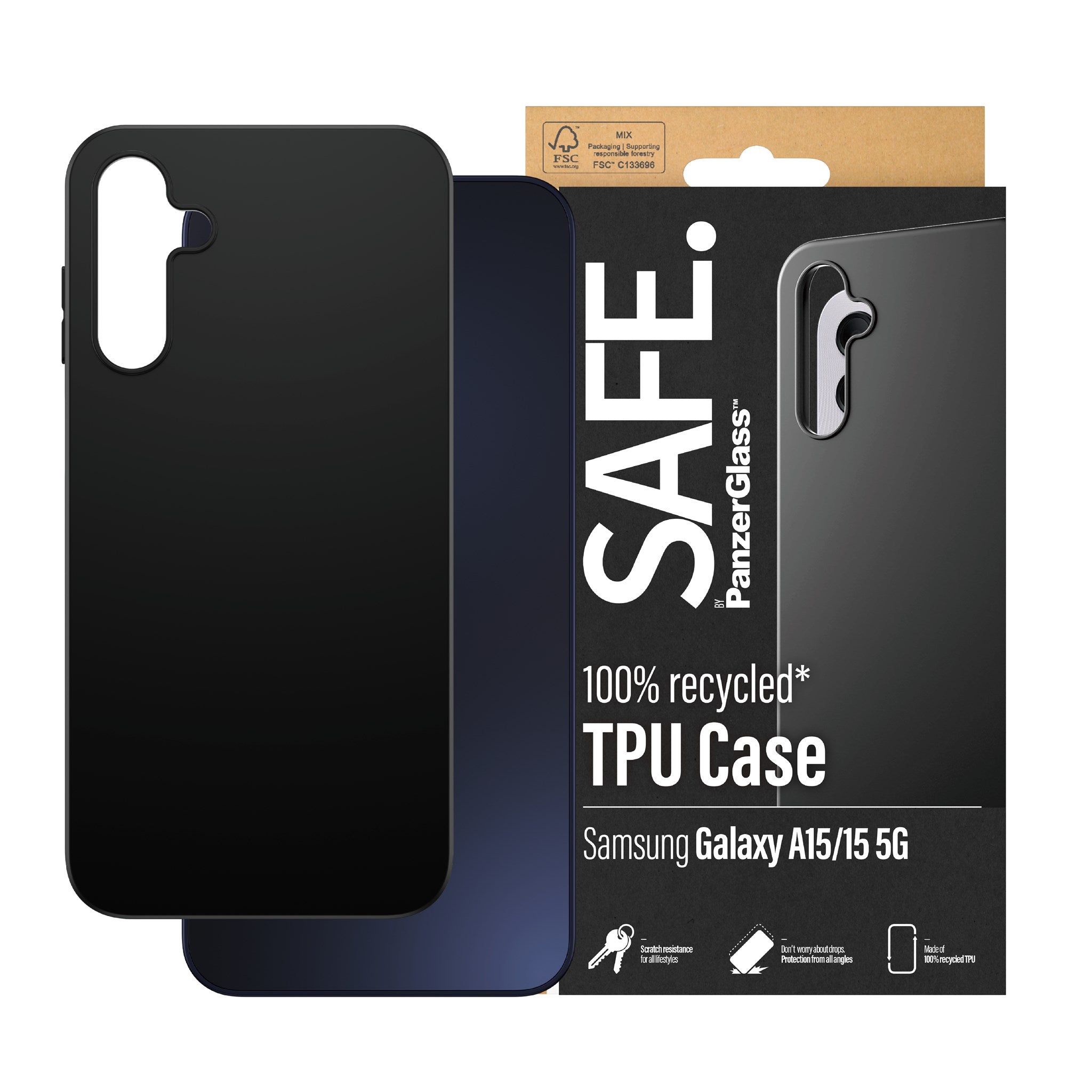 SAFE. by PanzerGlass® TPU Case Samsung Galaxy A15 | A15 5G | Schwarz
