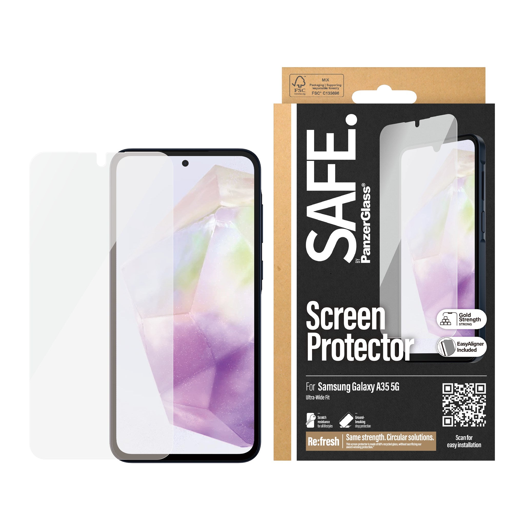 SAFE. by PanzerGlass® Displayschutz Samsung Galaxy A35 5G | Ultra-Wide Fit