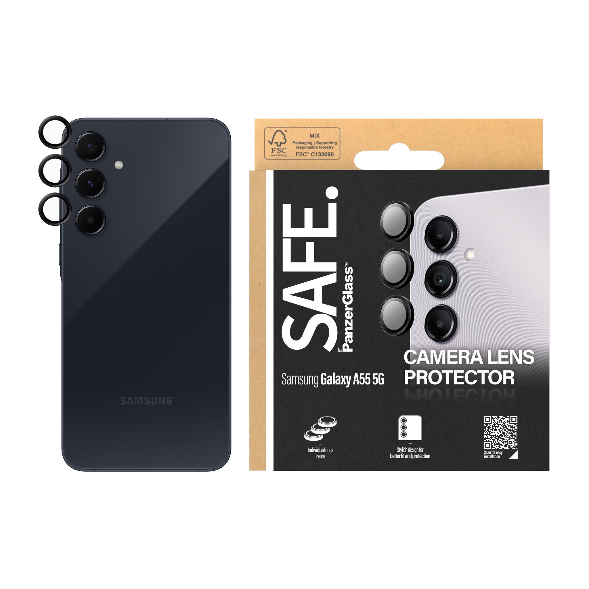 SAFE. by PanzerGlass® Kameraschutz Schwarz Samsung Galaxy A55 5G
