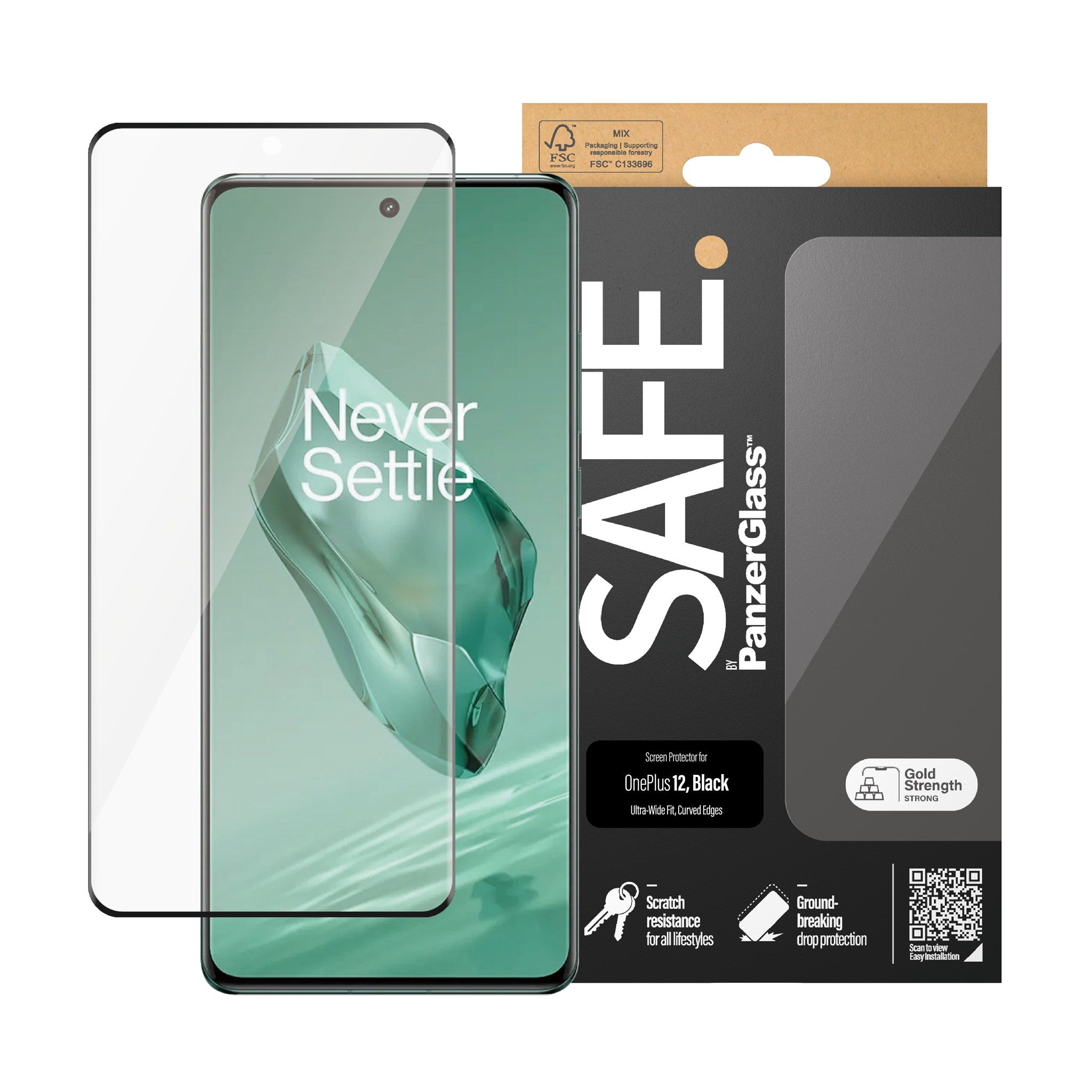SAFE. by PanzerGlass® Displayschutz OnePlus 12 | Ultra-Wide Fit