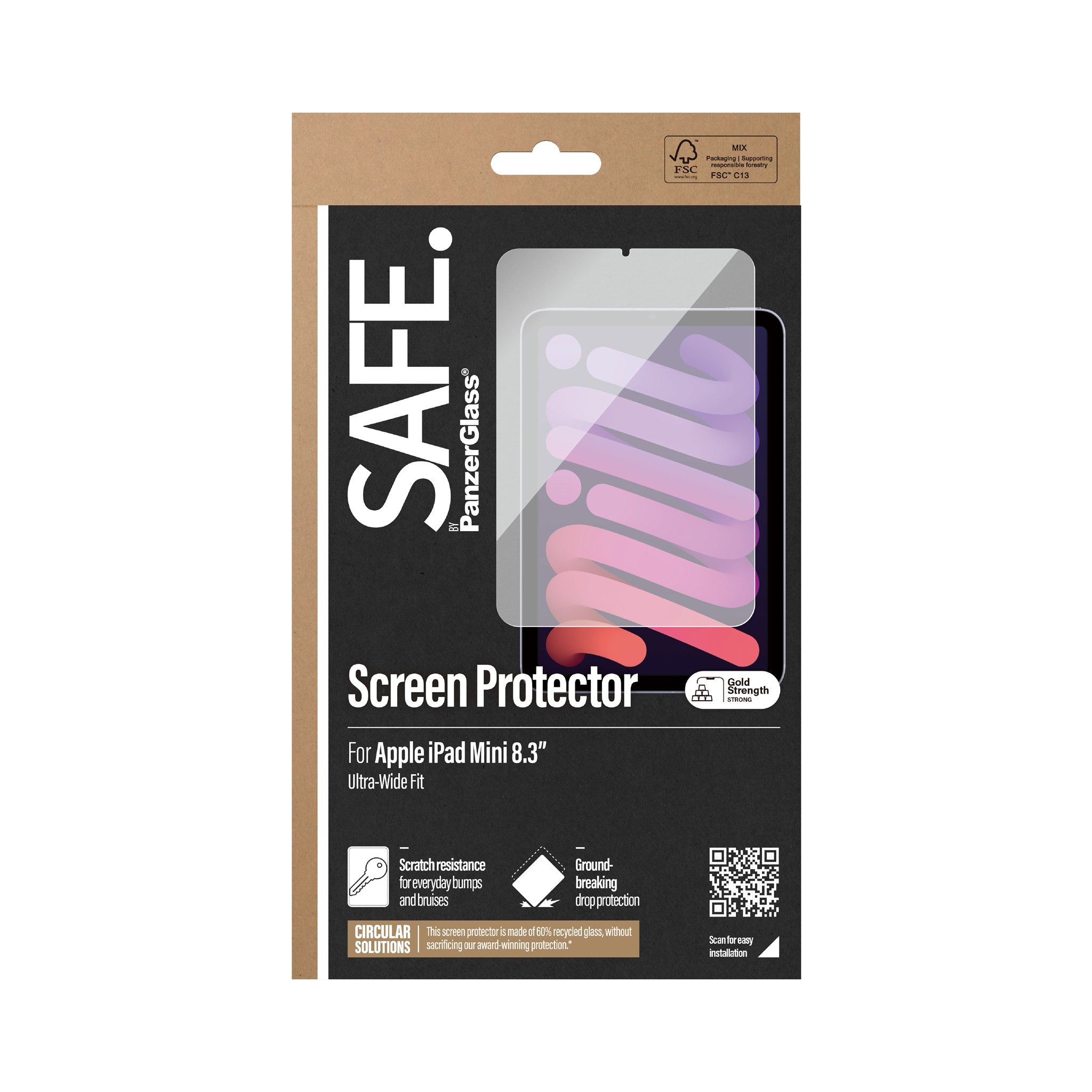 SAFE. by PanzerGlass® Displayschutz iPad Mini 8.3'' (2021, 2024) | Ultra-Wide Fit