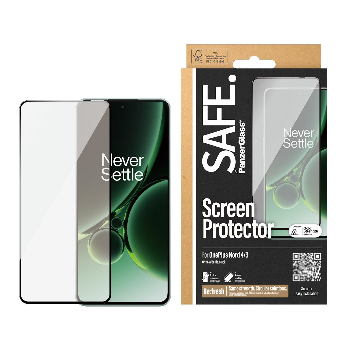 SAFE. by PanzerGlass® Displayschutz Nord 4 | 3 | Ultra-Wide Fit