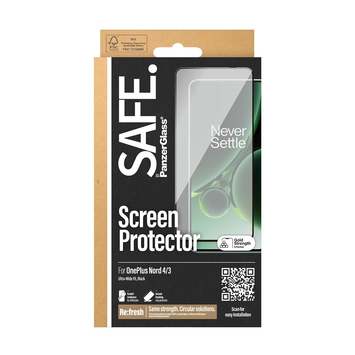 SAFE. by PanzerGlass® Displayschutz Nord 4 | 3 | Ultra-Wide Fit