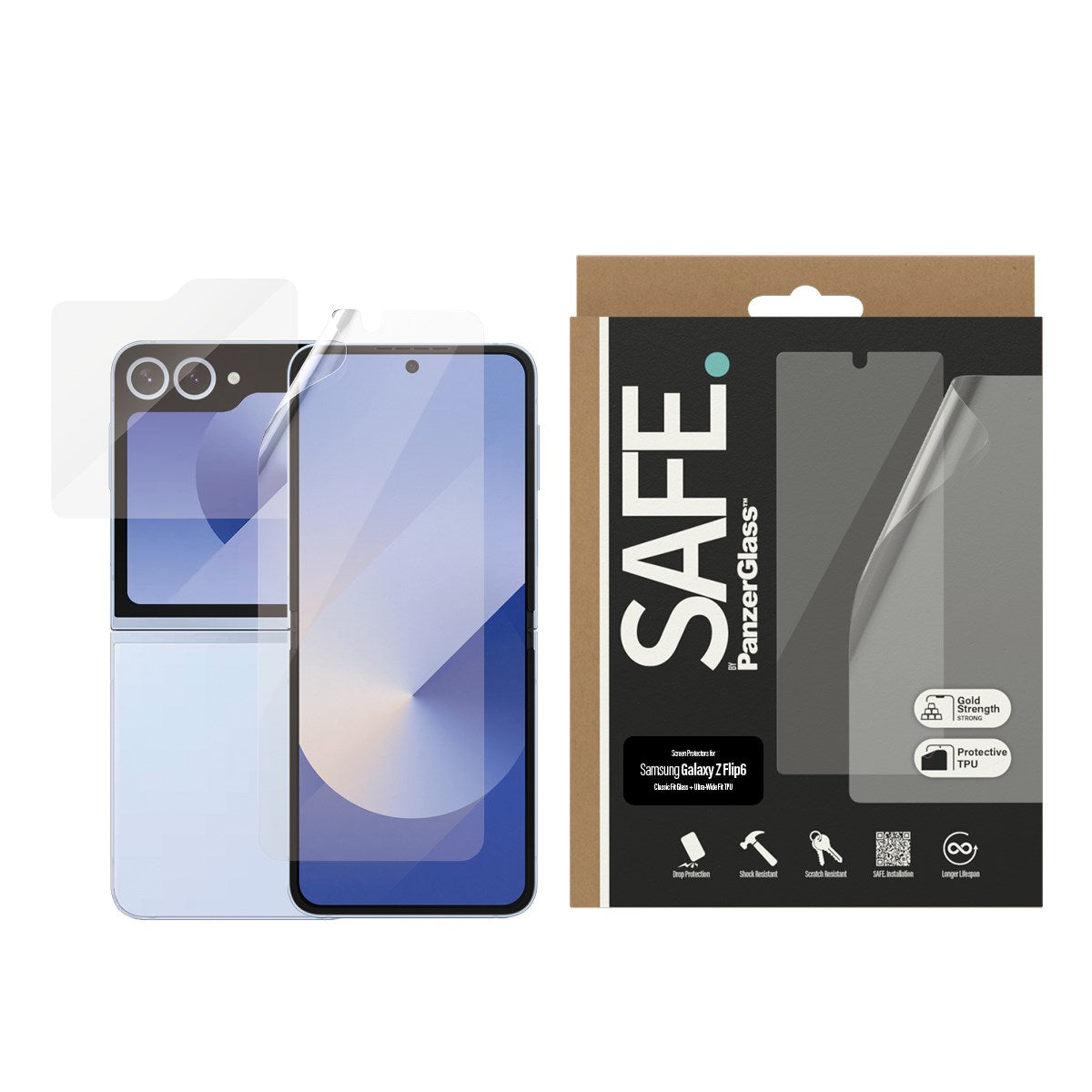 SAFE. by PanzerGlass® Displayschutz Samsung Galaxy Z Flip6 | Glas & Folie